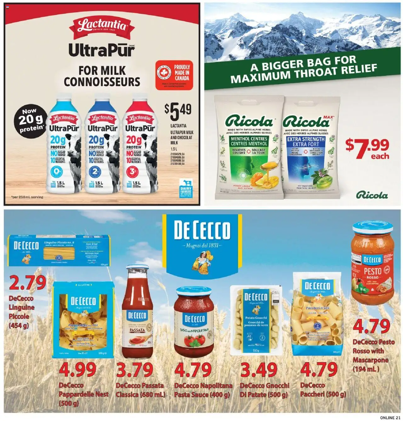Fortinos flyer valid from 25.09.2025 | Page: 20 | Products: Pasta, Bag, Milk
