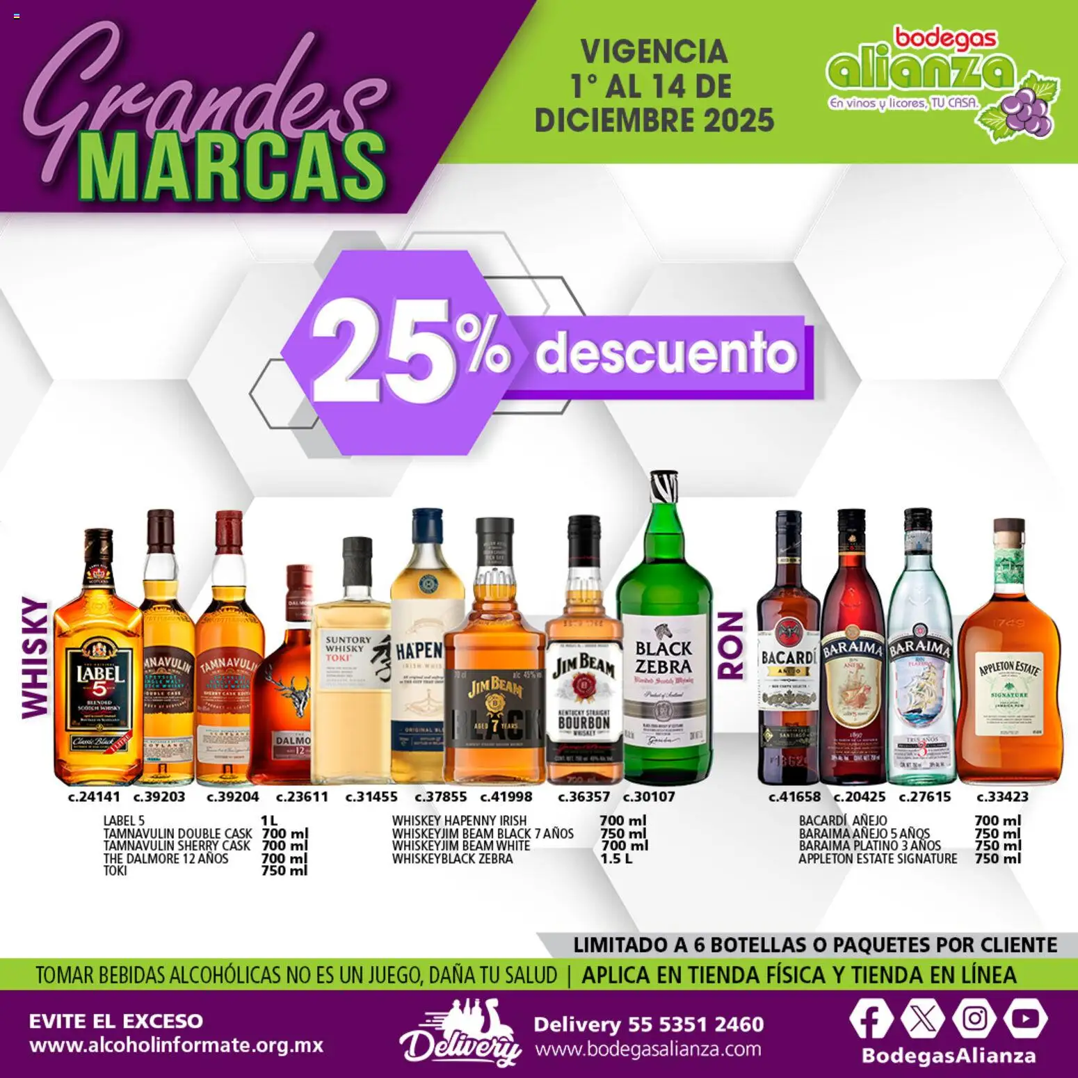 Nuevas ofertas de Bodegas Alianza válidas en toda la República Mexicana desde el 01.12.2025. ¡Encuentra las mejores ofertas en Bodegas Alianza catálogo Grandes Marcas! | Página: 6 | Productos: Whiskey, Whisky
