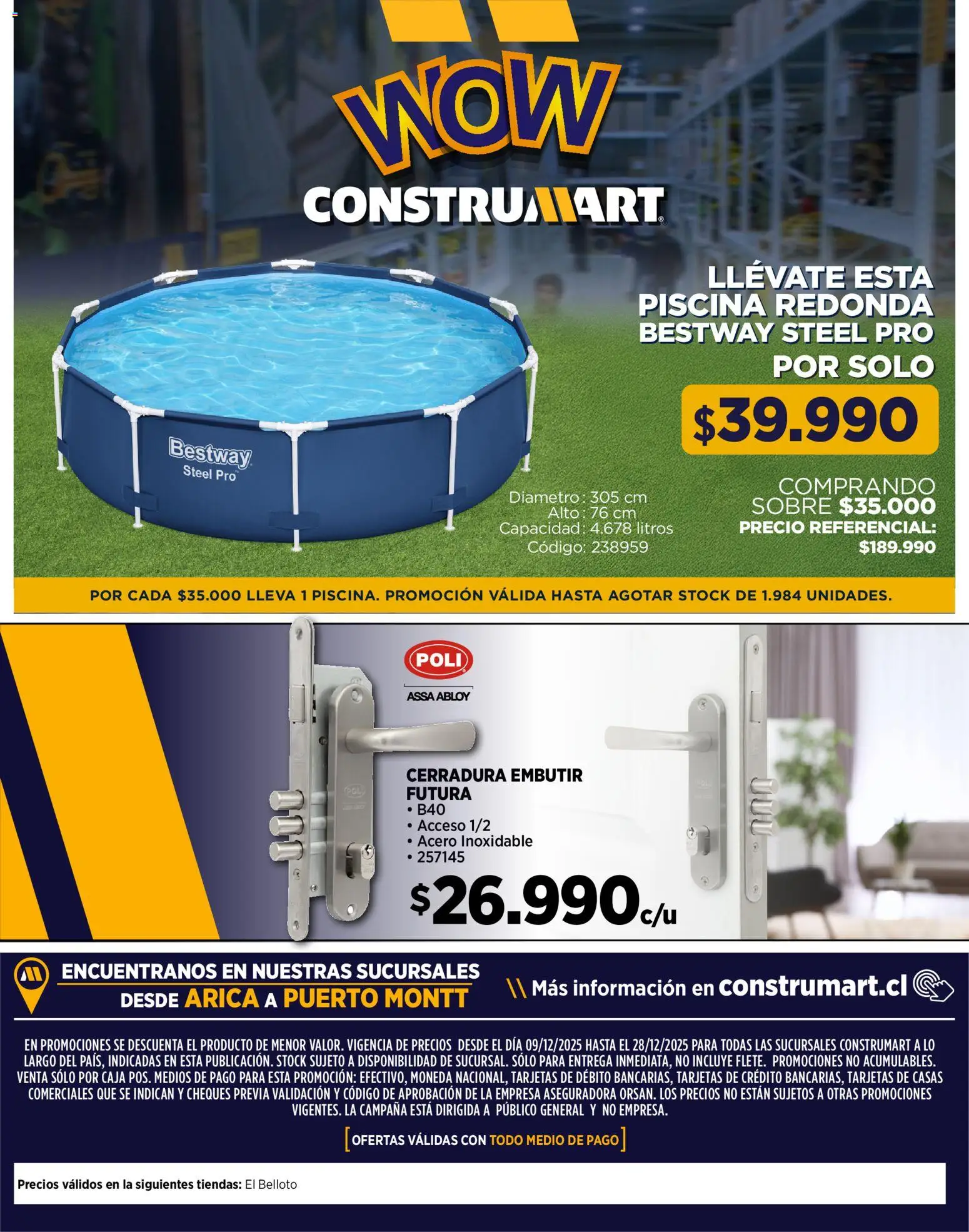 Construmart Ofertas │ válido desde el 01.12.2025 | Página: 44 | Productos: Cerradura, Sobre, Campana, General
