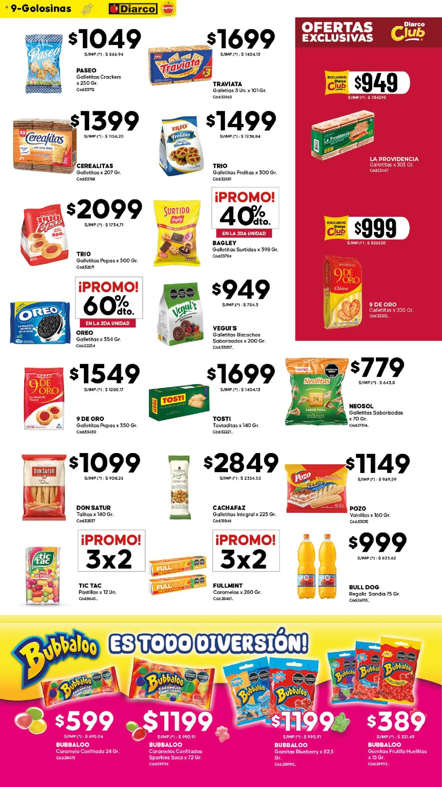 Diarco - OFERTAS DIARCO BARRIO │ válido desde el 09.03.2026 | Página: 9 | Productos: Galletitas, Gomitas, Sandía, Pizza