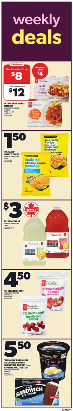 Preview of Zehrs weekly flyer / circulaire from shop Zehrs valid from 16.04.2026 | Page: 2 | Products: Sour cream, Chips, Ice cream, Yogurt