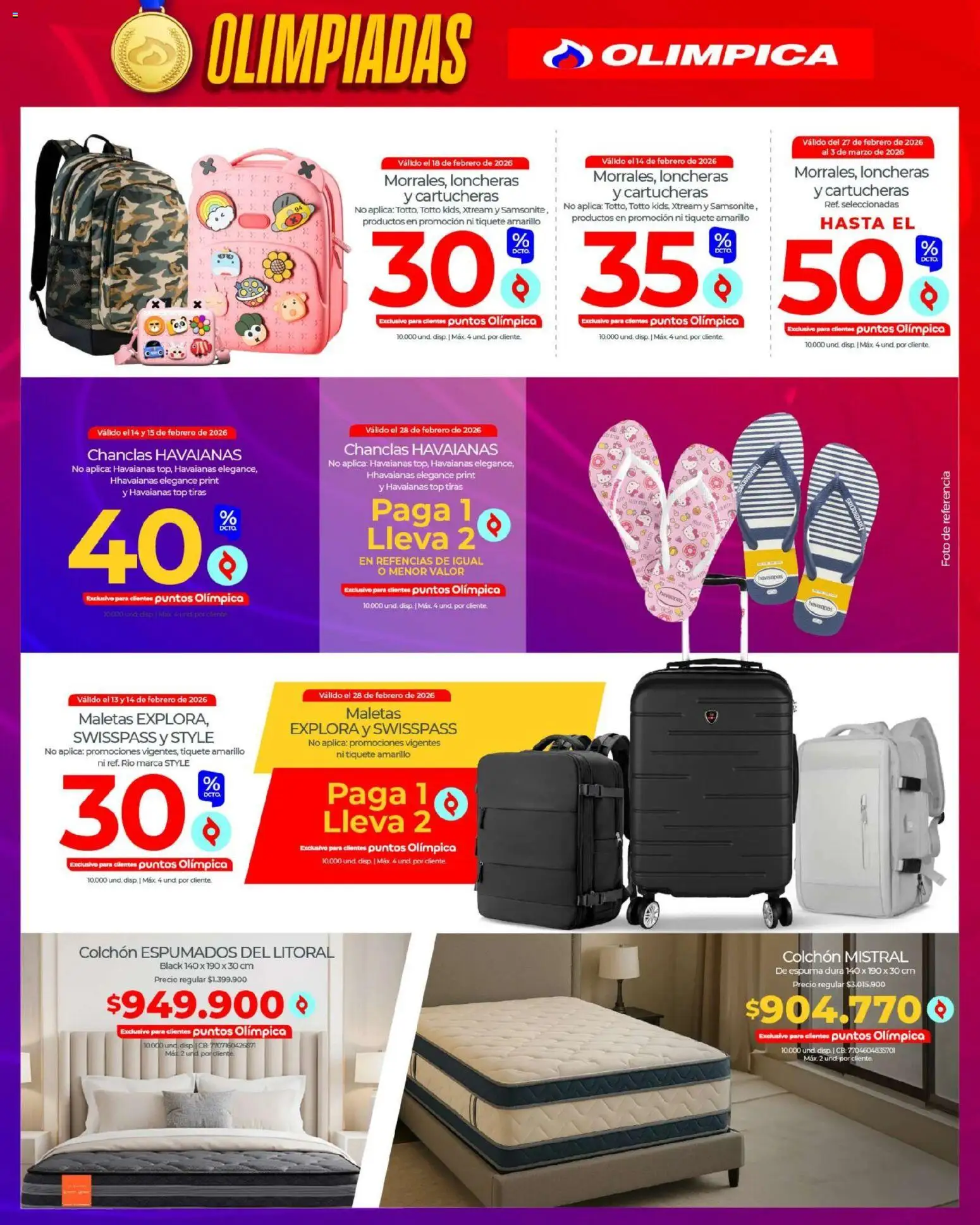 Olímpica revista - valida desde el 13.02.2026 | Página: 26 | Productos: Espuma, Colchón, Top