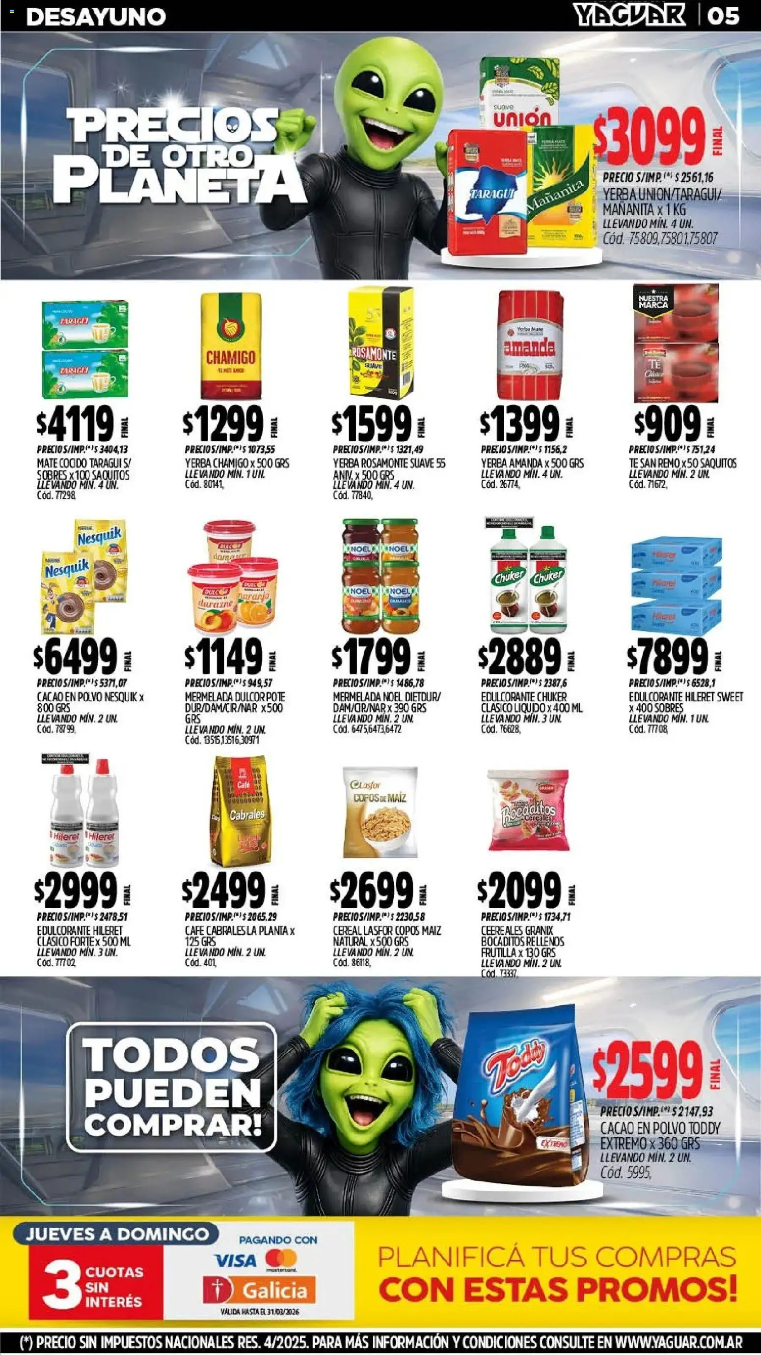 Yaguar - Oferta Semanal Mendoza │ válido desde el 09.03.2026 | Página: 5 | Productos: Copos, Frutilla, Maiz, Café