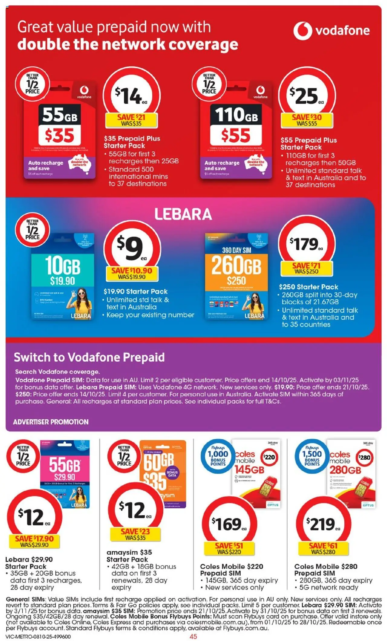 Coles catalogue - valid from 08.10.2025 | Page: 45 | Products: Mobile