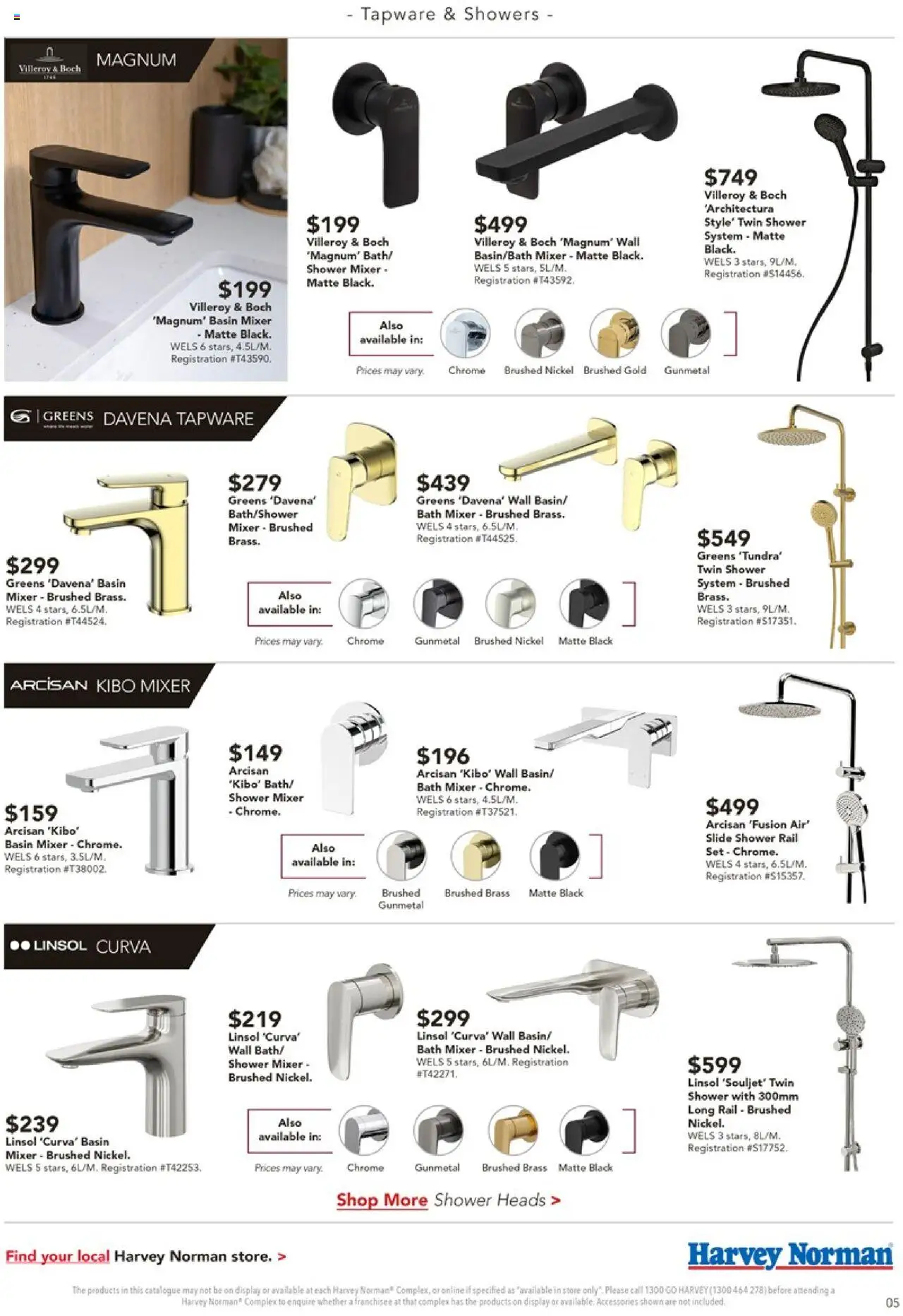 Harvey Norman catalogue - valid from 03.10.2025 | Page: 5 | Products: Bath, Shower, Greens, Mixer