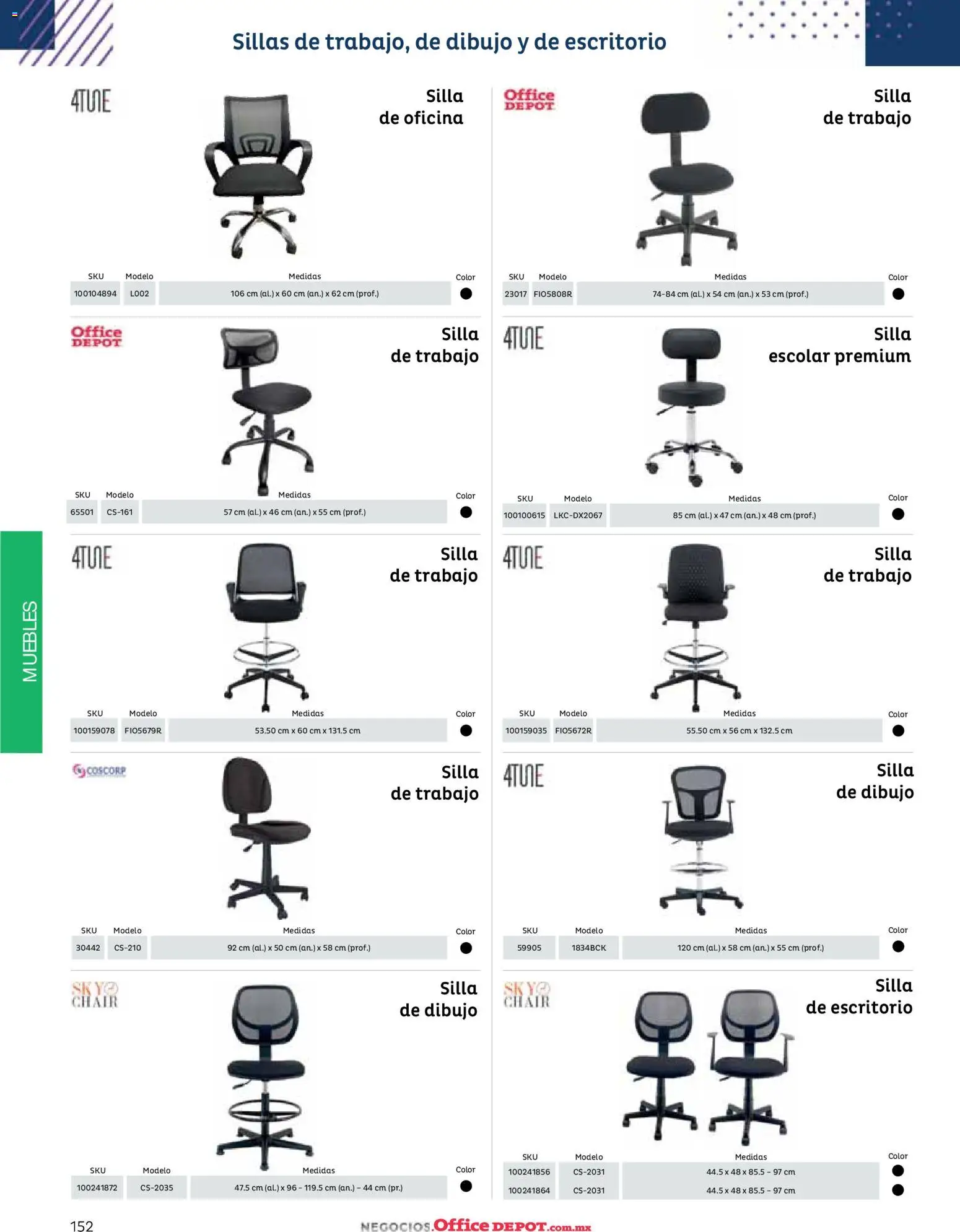 Nuevas ofertas de Office Depot válidas en toda la República Mexicana desde el 12.01.2026. ¡Encuentra las mejores ofertas en Office Depot catálogo 2026! | Página: 154 | Productos: Silla, Escritorio