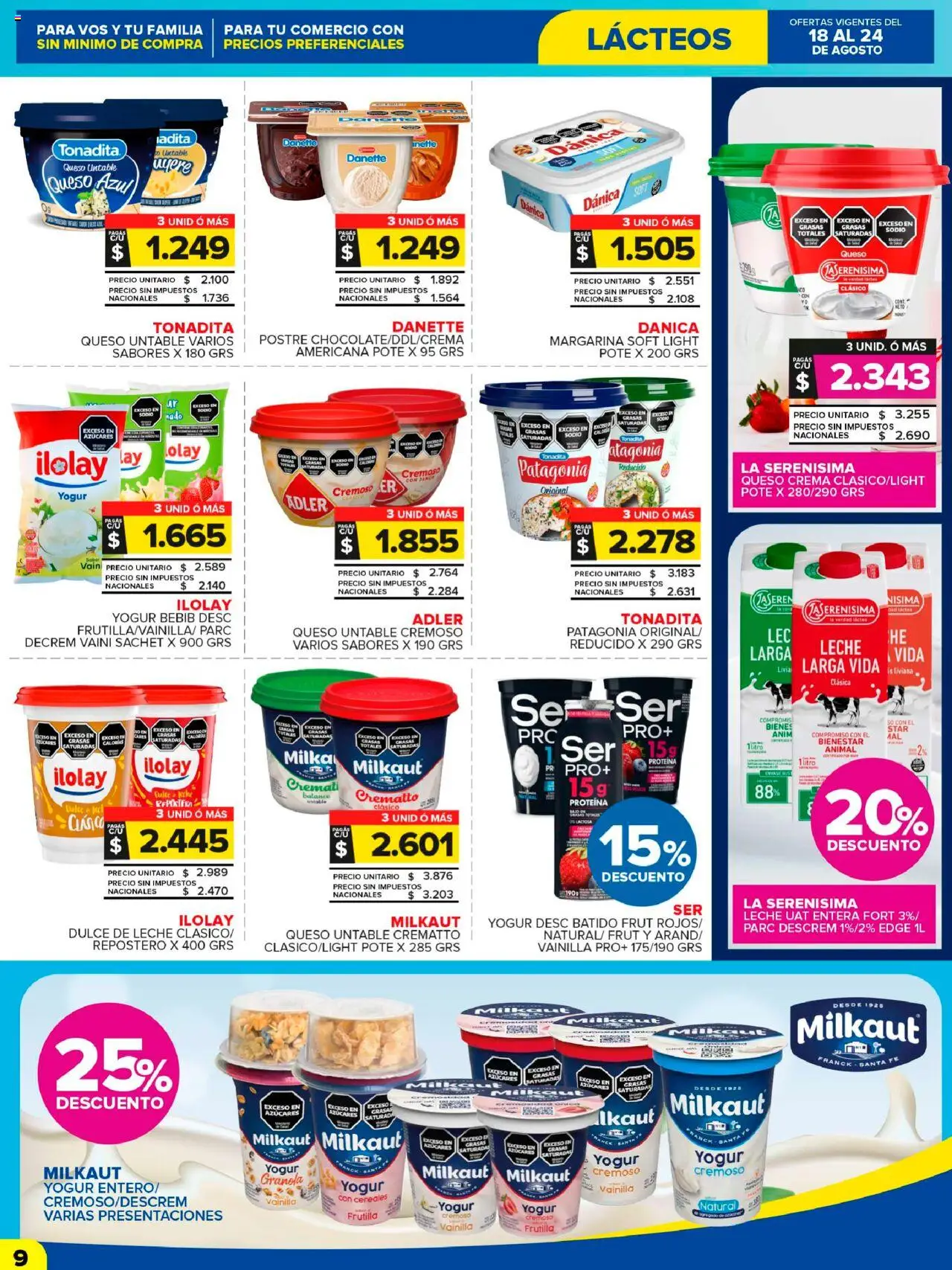 Carrefour Maxi catálogo │ válido desde el 18.08.2025 | Página: 9 | Productos: Queso crema, Yogur, Cereales, Crema