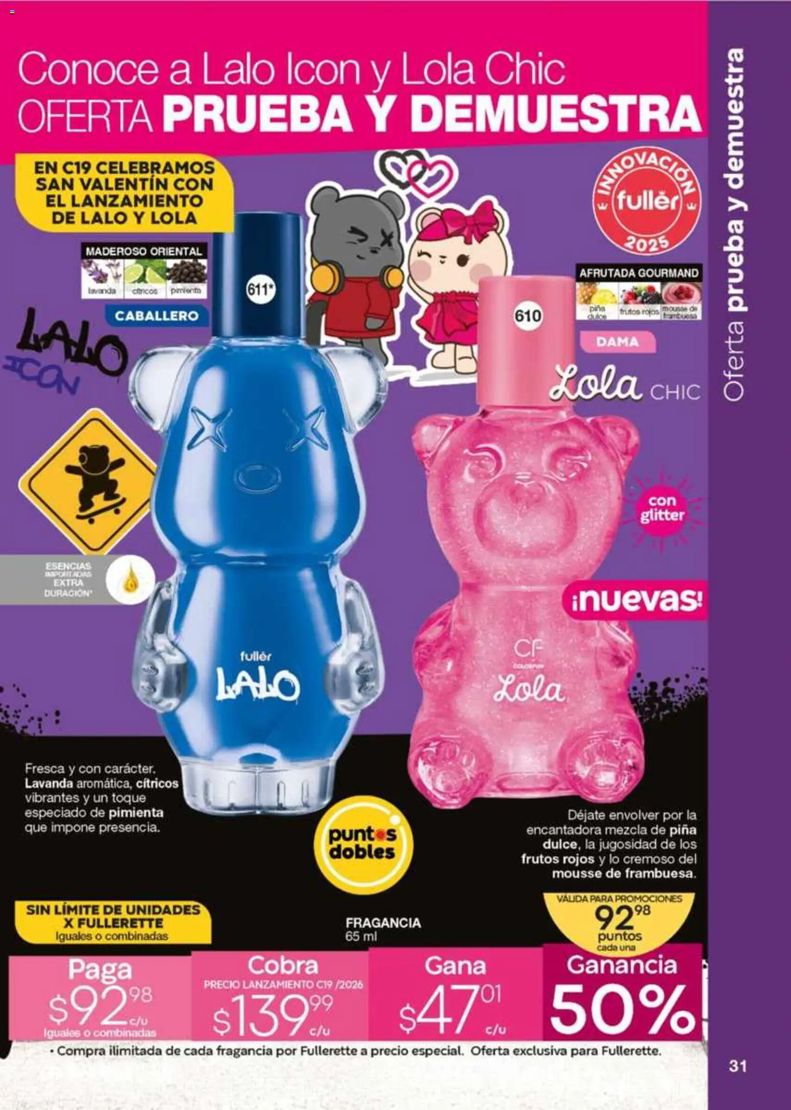 Nuevas ofertas de Fuller válidas en toda la República Mexicana desde el 26.11.2025. ¡Encuentra las mejores ofertas en Fuller Revista Gana Más C17! | Página: 31 | Productos: Glitter, Mousse, Piña, Fragancia