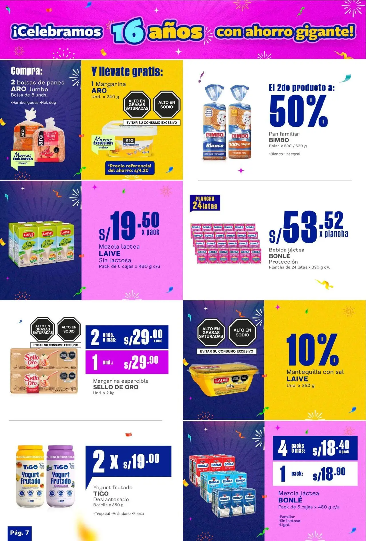 Catálogo Makro válido desde 17.07.2025 | Página: 9 | Productos: Mantequilla, Yogurt, Pan, Bolsa