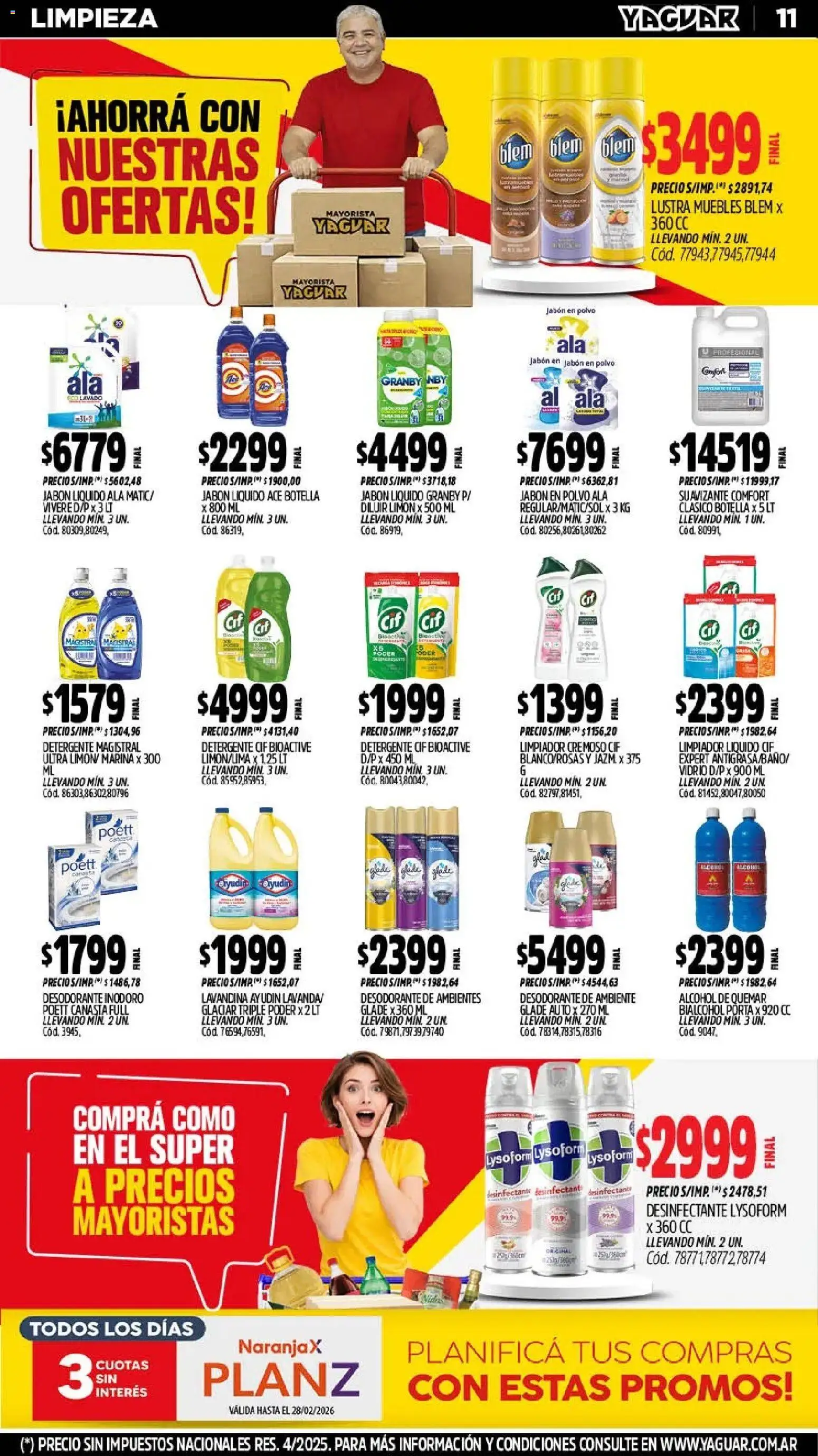 Yaguar - Oferta Semanal General Roca │ válido desde el 23.02.2026 | Página: 11 | Productos: Desodorante de ambiente, Inodoro, Jabón, Detergente