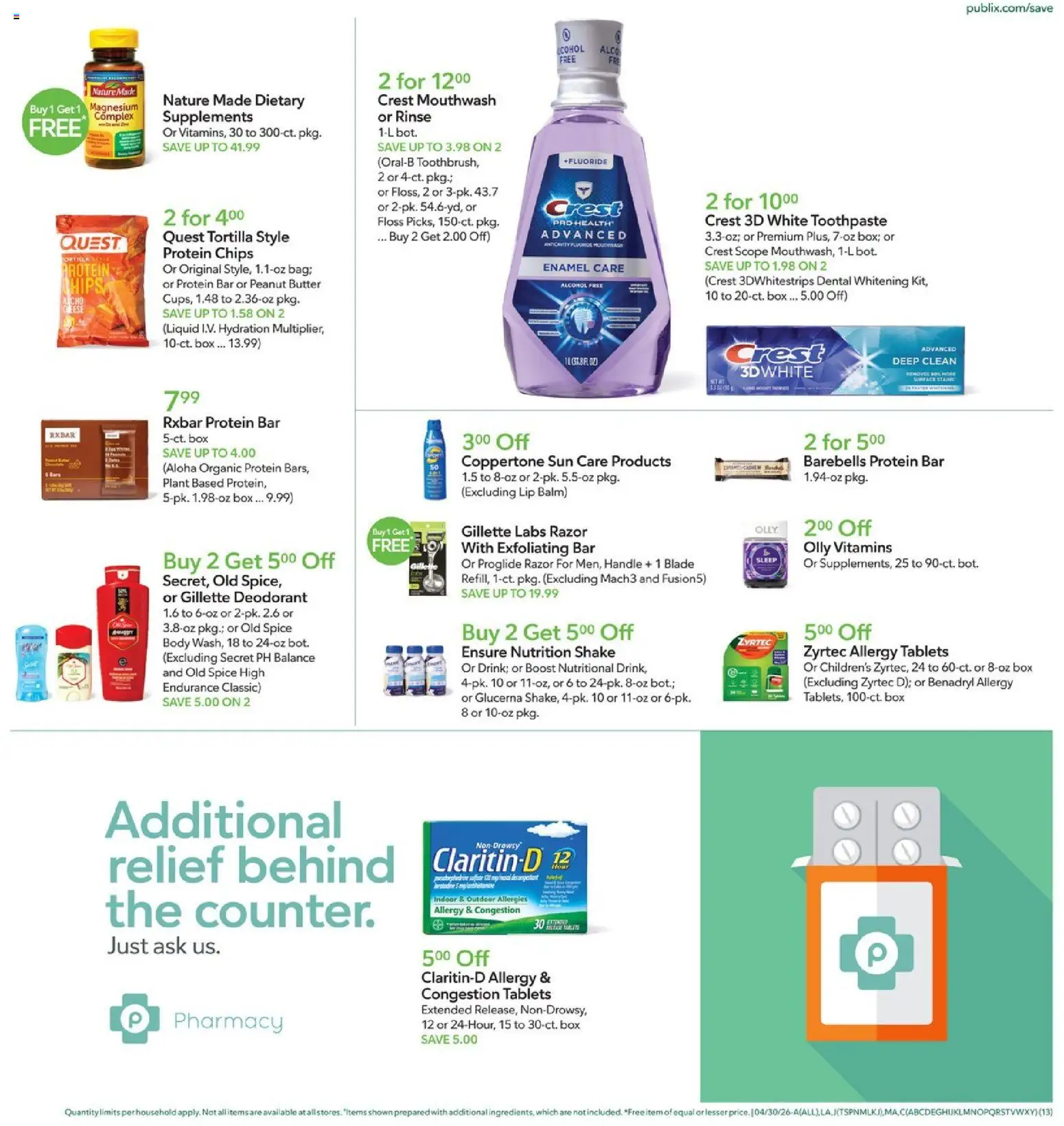 Publix Weekly Ad - valid from 29.04.2026 | Page: 13 | Products: Magnesium, Butter, Toothpaste, Chips