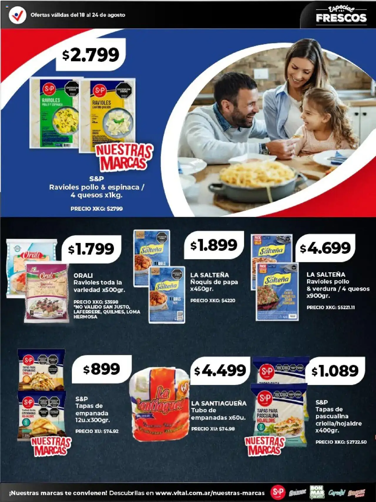 Vital - Especial frescos │ válido desde el 18.08.2025 | Página: 8 | Productos: Papa, Ravioles, Ñoquis, Té