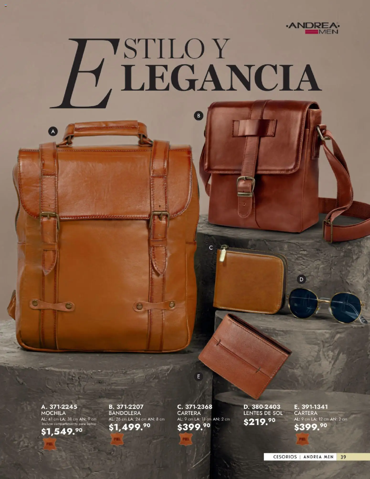 Nuevas ofertas de Andrea válidas en toda la República Mexicana desde el 25.01.2026. ¡Encuentra las mejores ofertas en Andrea catálogo Primavera! | Página: 39 | Productos: Lentes, Mochila, Lentes de sol