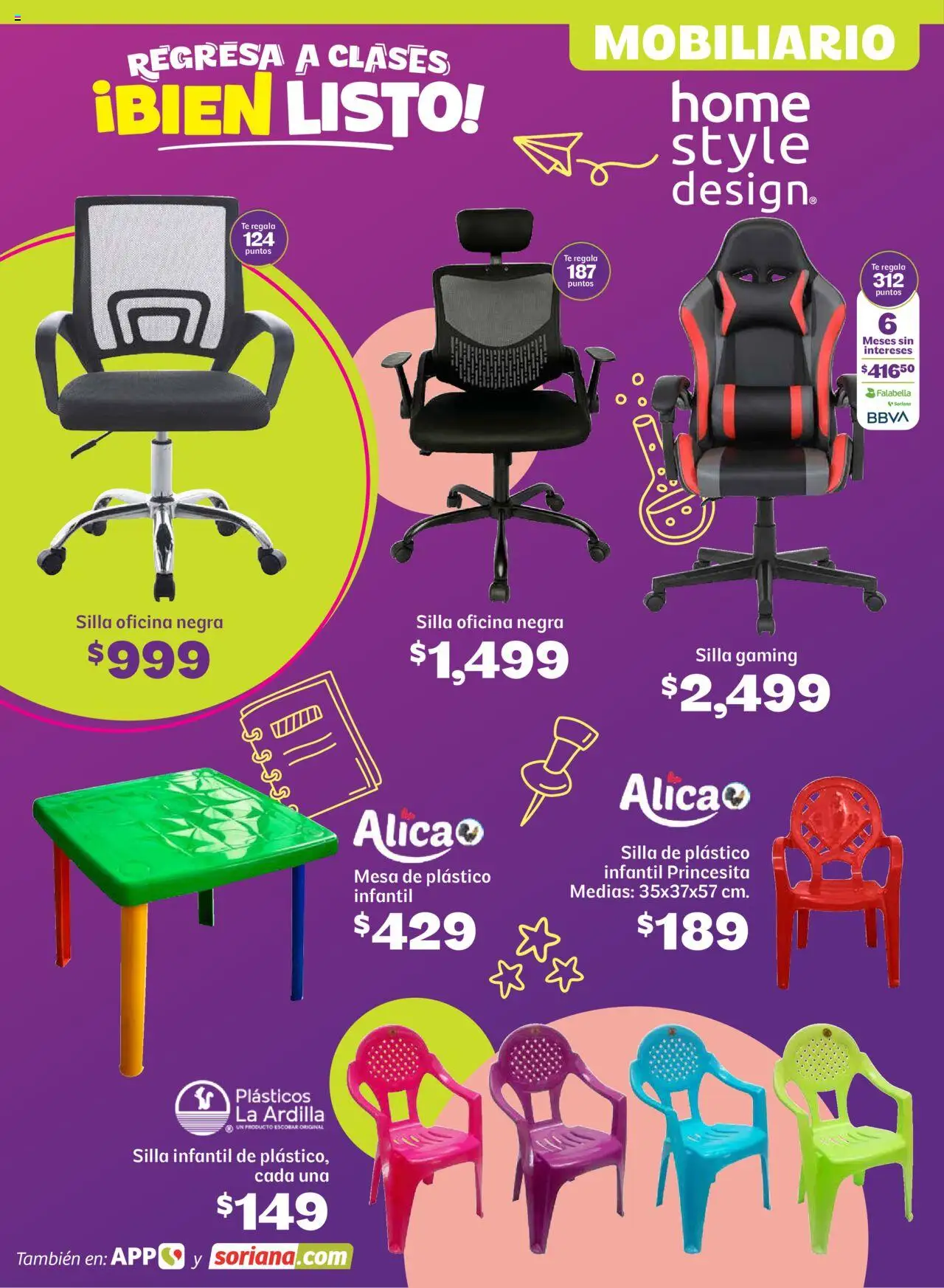 Nuevas ofertas de Soriana válidas en toda la República Mexicana desde el 14.08.2025. ¡Encuentra las mejores ofertas en Soriana - Regresa a clases bien listo Súper Nacional! | Página: 35 | Productos: Silla, Silla de plástico, Mesa, Té