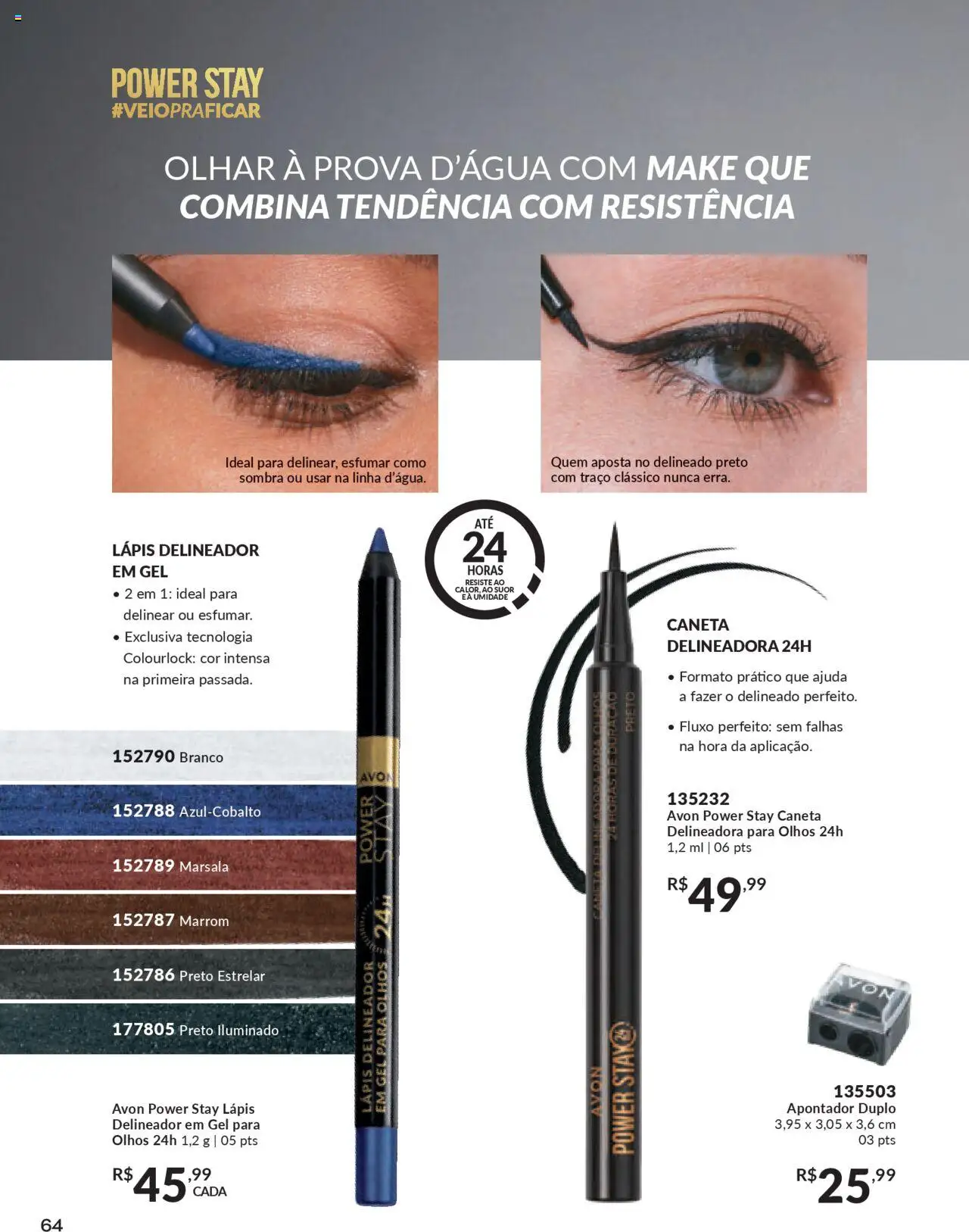 Avon Folheto - válido de 16.06.2025 | Página: 64 | Produtos: Delineador, Lápis, Caneta