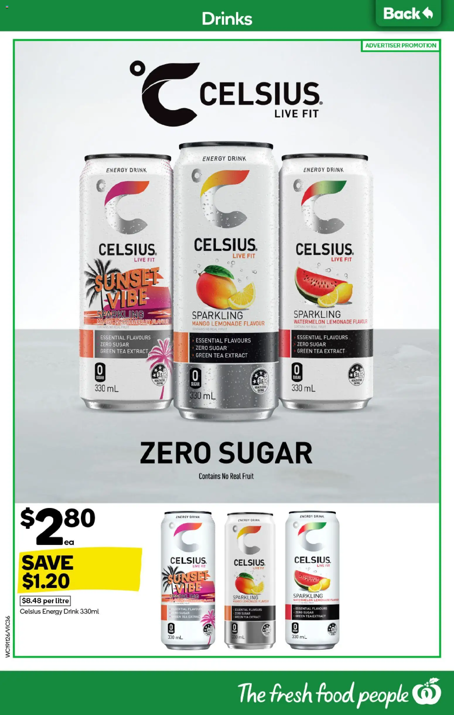 Woolworths catalogue - valid from 19.11.2025 | Page: 36 | Products: Energy drink, Tea, Sugar, Mango