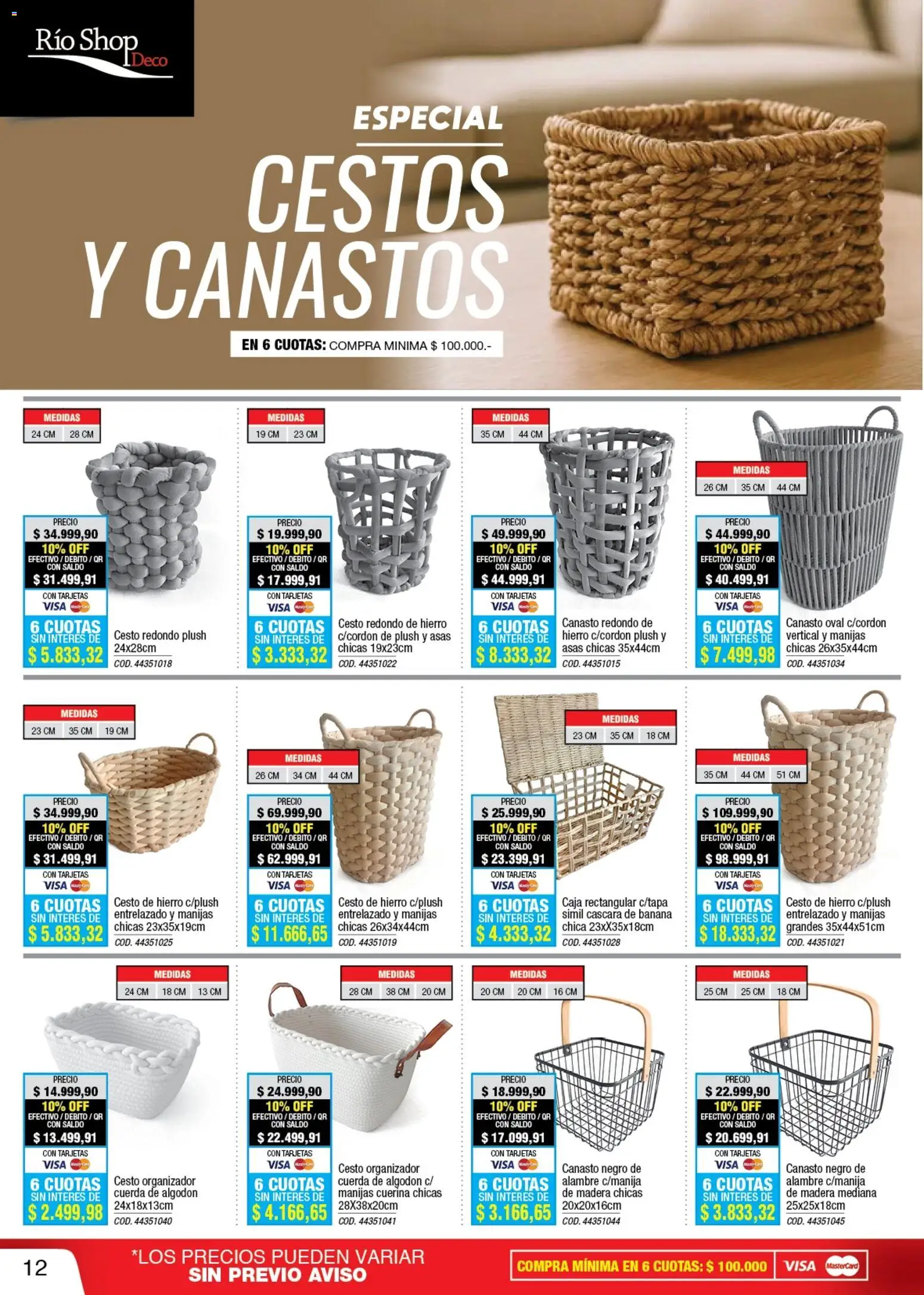 Río Shop Deco catálogo │ válido desde el 17.03.2026 | Página: 12 | Productos: Organizador, Algodón, Banana, Caja