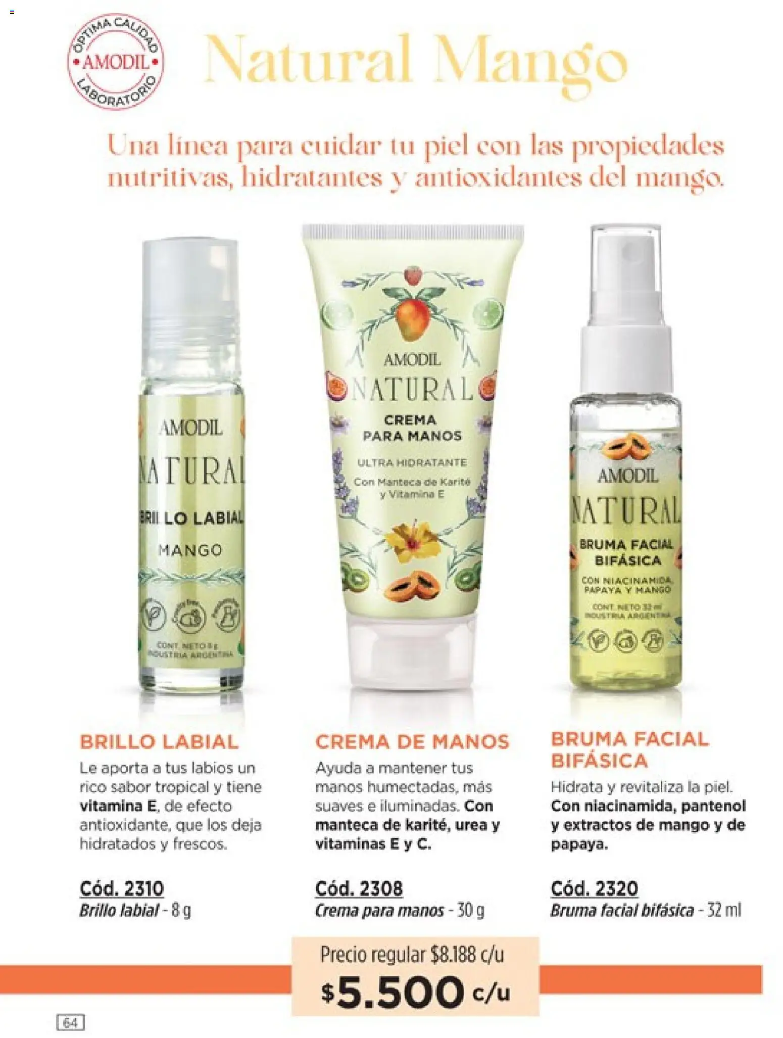 Catálogo Amodil Campaña 1/2026 │ válido desde el 01.01.2026 | Página: 64 | Productos: Vitaminas, Crema de manos, Bruma, Mango
