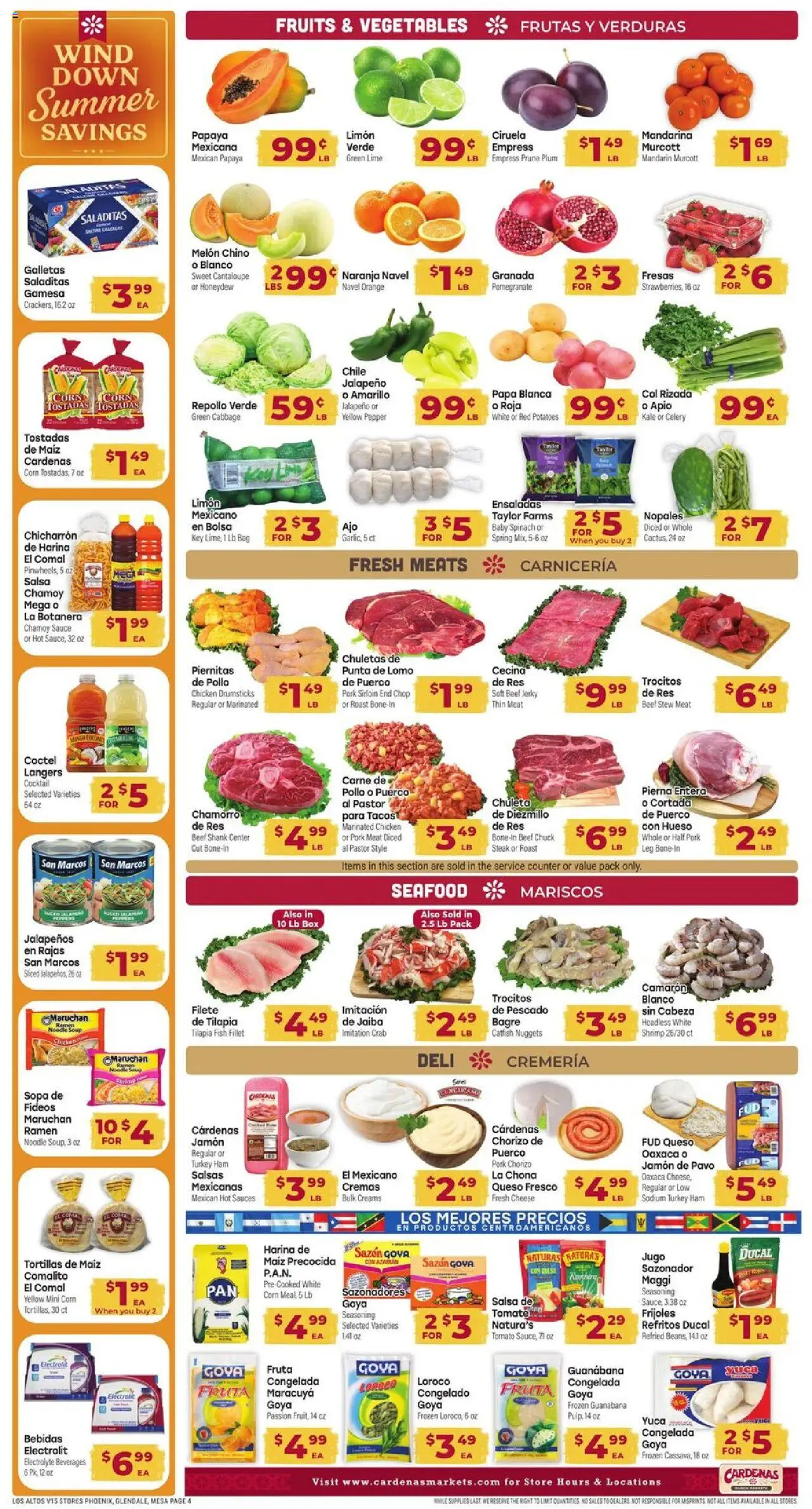 Cardenas Weekly Ad - AZ - valid from 17.09.2025 | Page: 4 | Products: Peppers, Cheese, Fruits, Bag