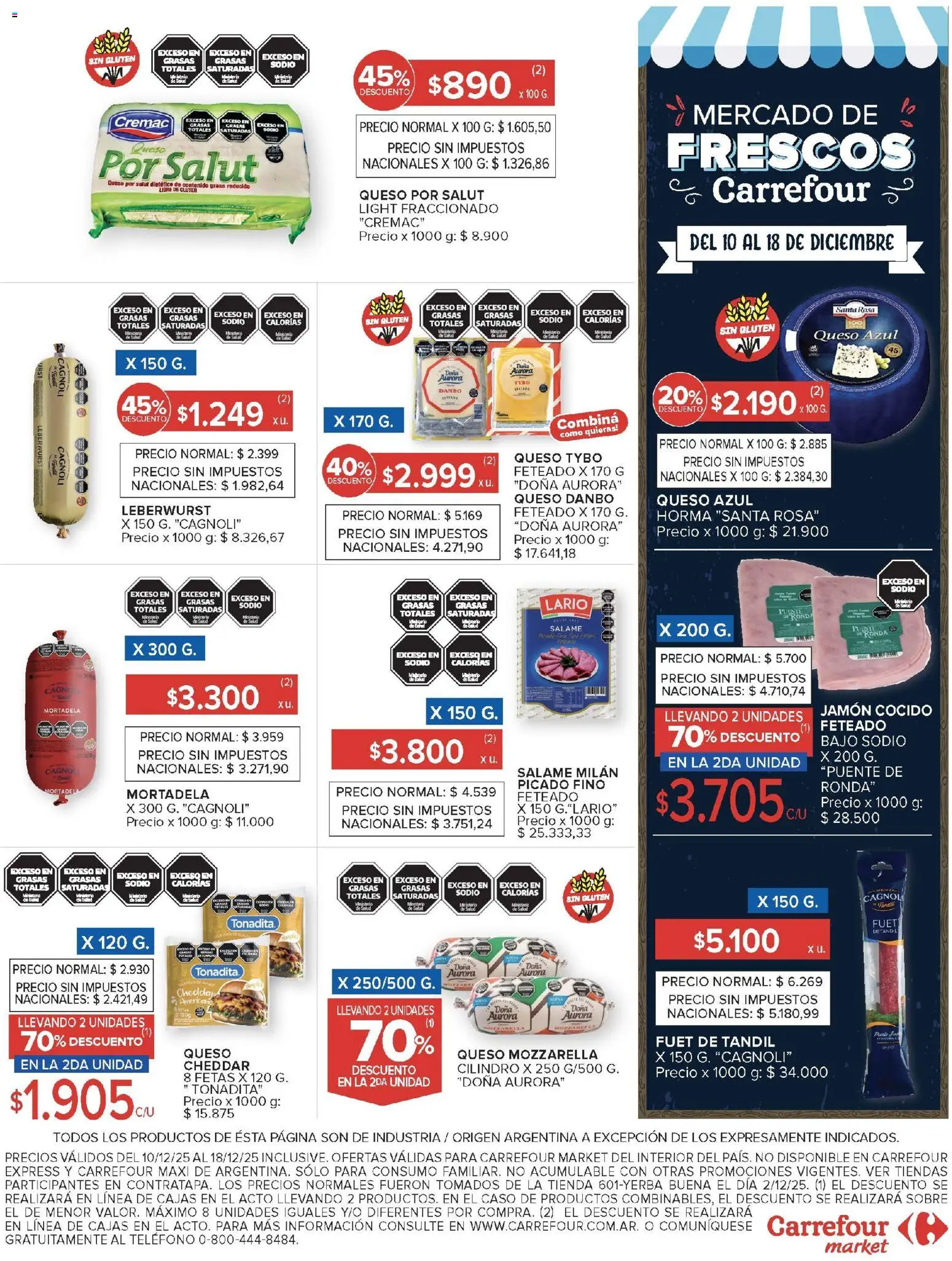 Carrefour Market catálogo │ válido desde el 10.12.2025 | Página: 15 | Productos: Teléfono, Jamón cocido, Mortadela, Queso
