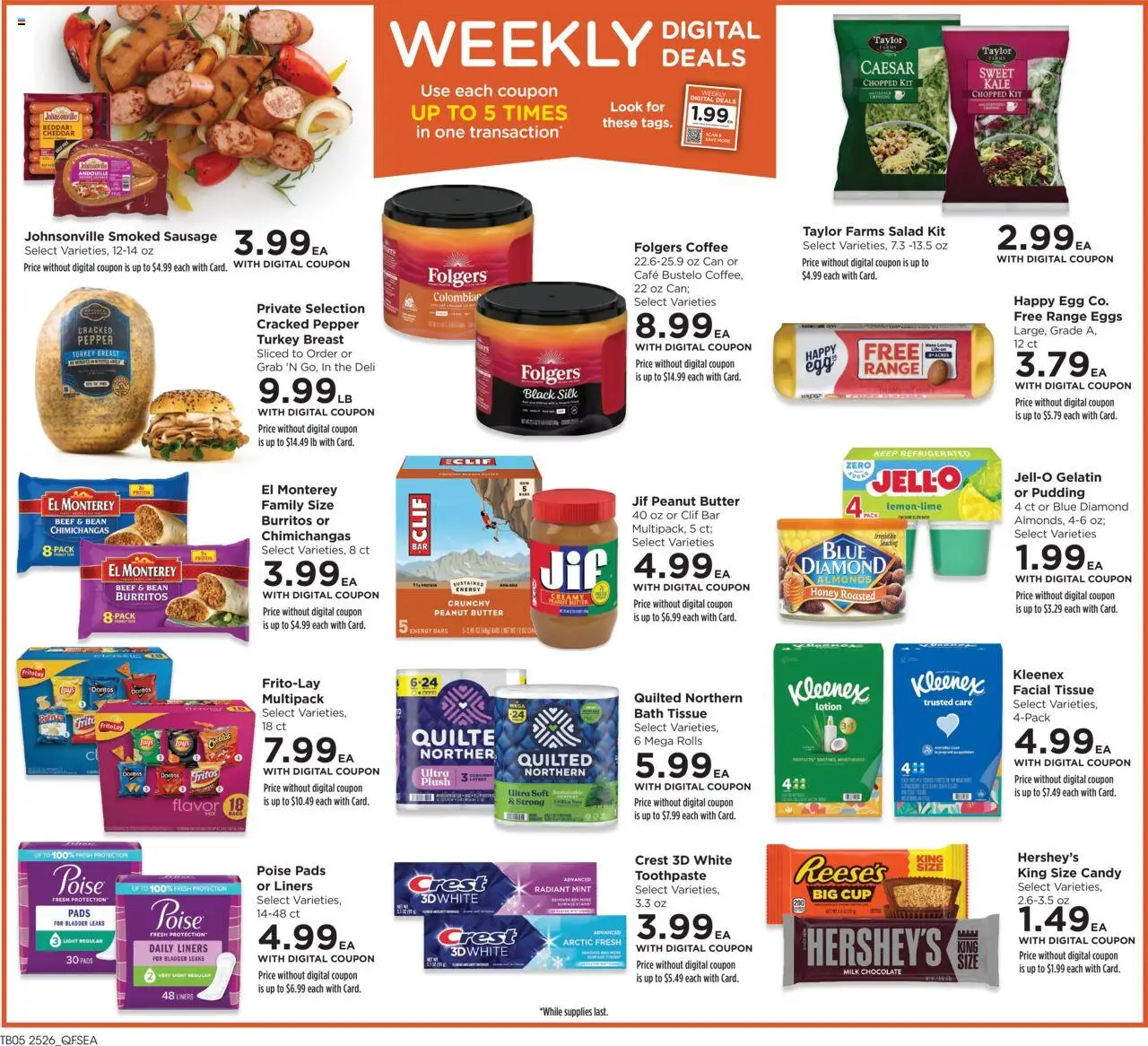 QFC Weekly Ad - OR - valid from 30.07.2025 | Page: 2 | Products: Eggs, Coffee, Toothpaste, Beef