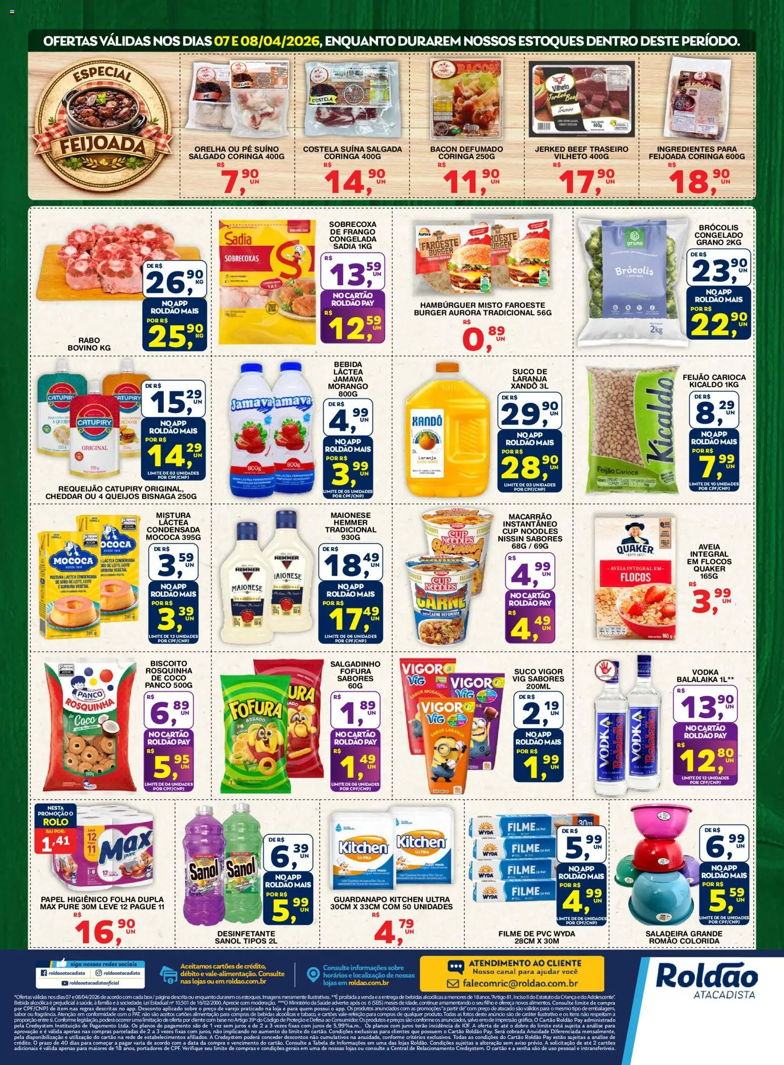 Roldão Folheto - válido de 07.04.2026 | Página: 2 | Produtos: Aveia, Brócolis, Papel higiênico, Desinfetante