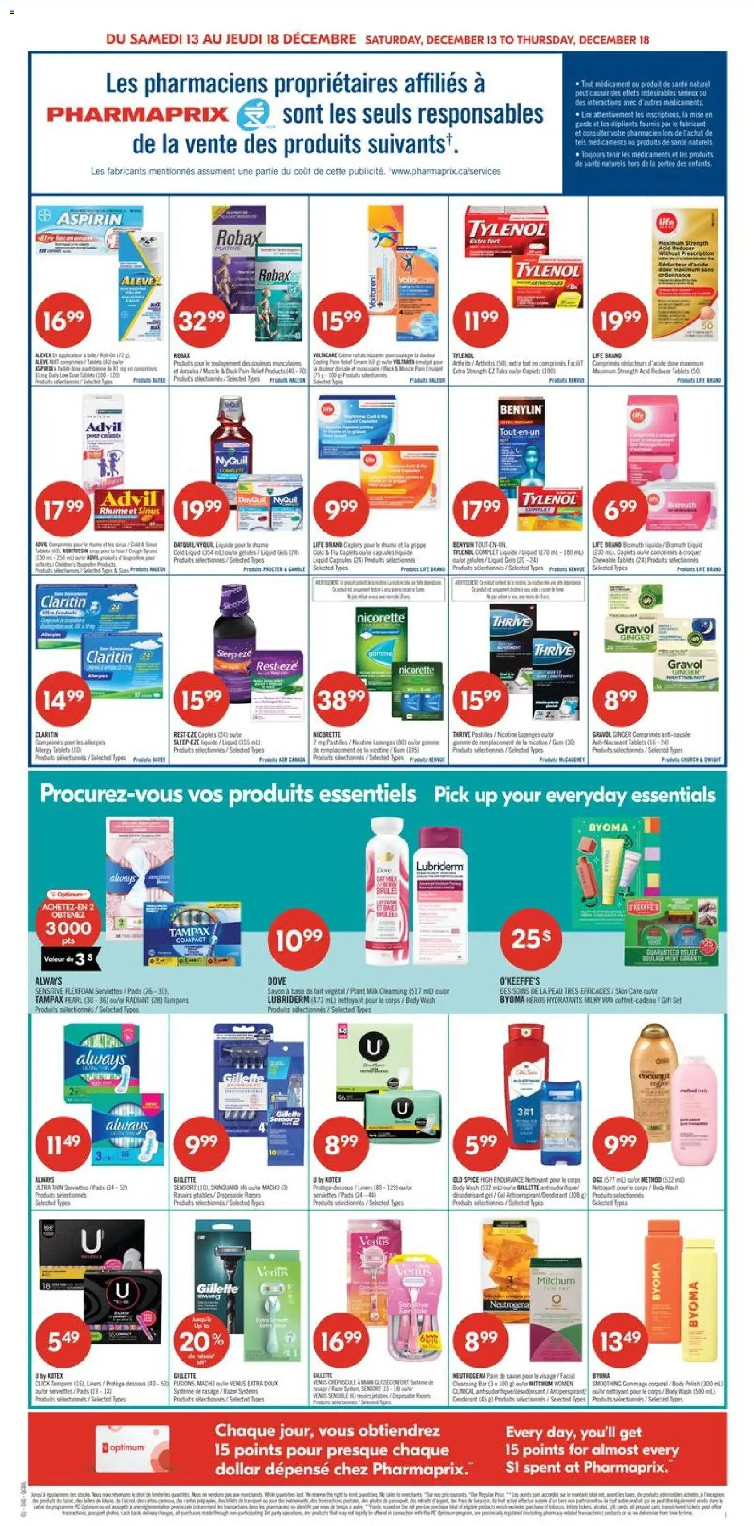 Pharmaprix flyer valid from 12.12.2025 | Page: 4 | Products: Cream, Body wash, Deodorant, Milk