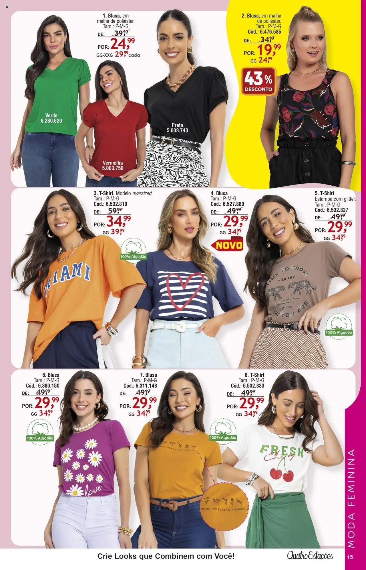 Quatro Estações Folheto - válido de 01.08.2025 | Página: 11 | Produtos: Blusa, Algodão