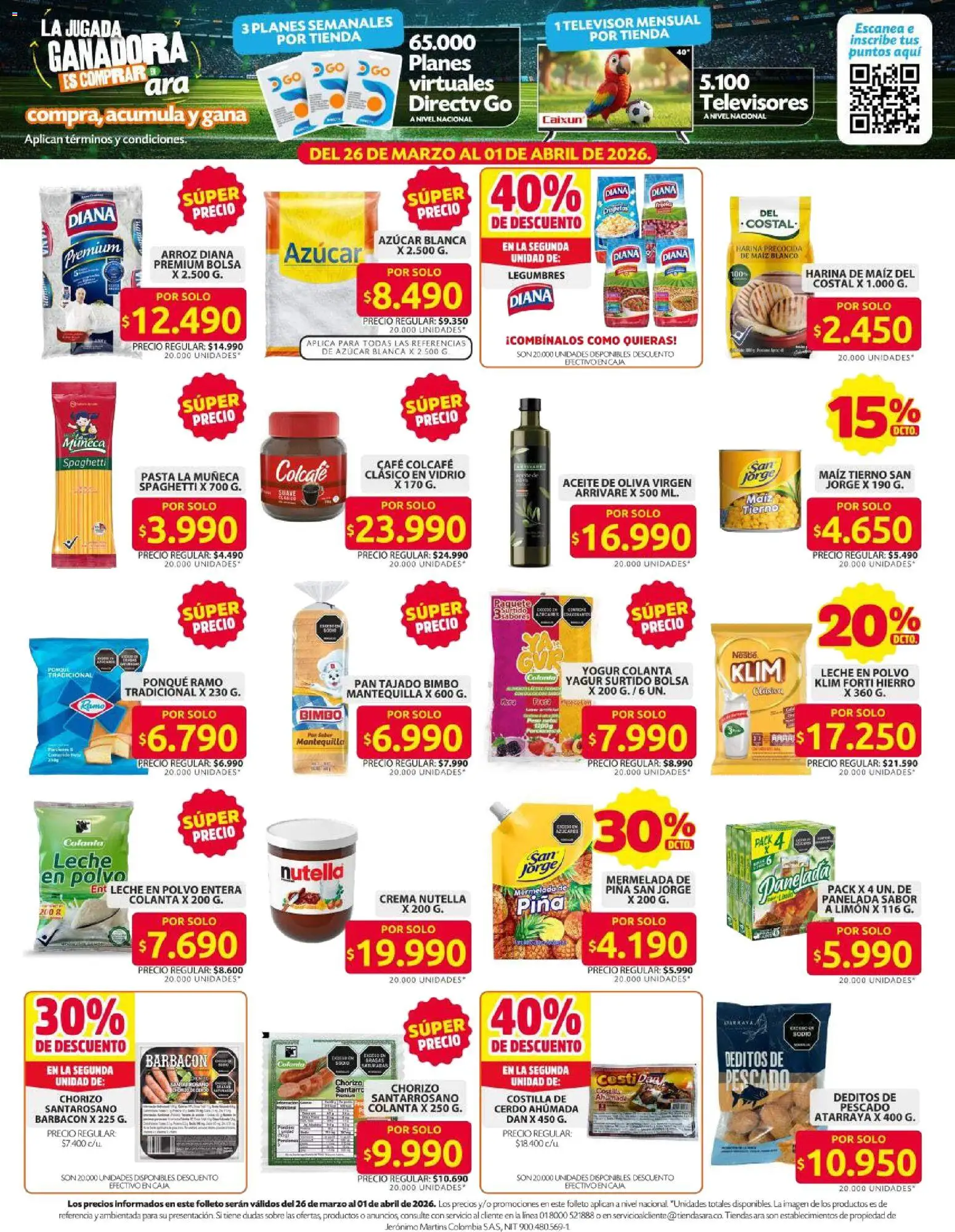 Ara revista - valida desde el 19.03.2026 | Página: 2 | Productos: Leche en polvo, Mantequilla, Mora, Leche