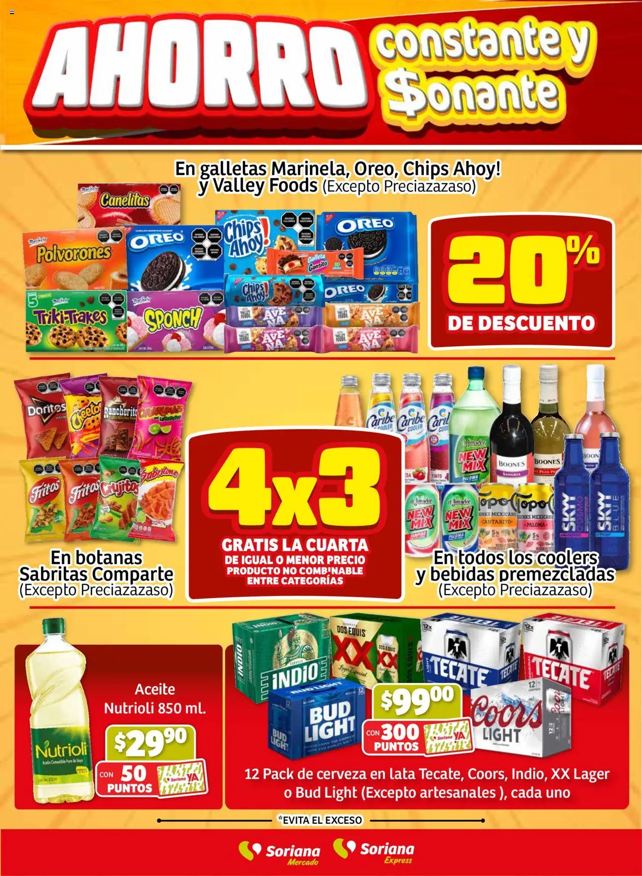 Nuevas ofertas de Soriana válidas en toda la República Mexicana desde el 18.09.2025. ¡Encuentra las mejores ofertas en Soriana - Fin de Semana Mercado: Ags, Nay, Jal, Qro, Col, Mich, Gto, Hgo, Tlax, Mor, Pue, Gro, Oax, Edo. de Mex, CDMX, Zac y SLP! | Página: 2 | Productos: Aceite, Cerveza, Galletas