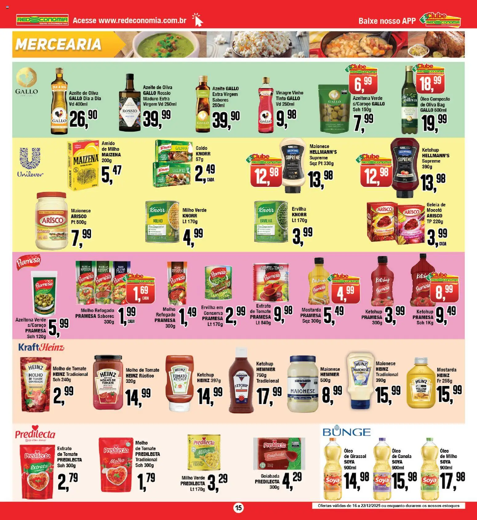 RedEconomia Folheto - válido de 16.12.2025 | Página: 15 | Produtos: Pizza, Vinho, Ketchup, Knorr
