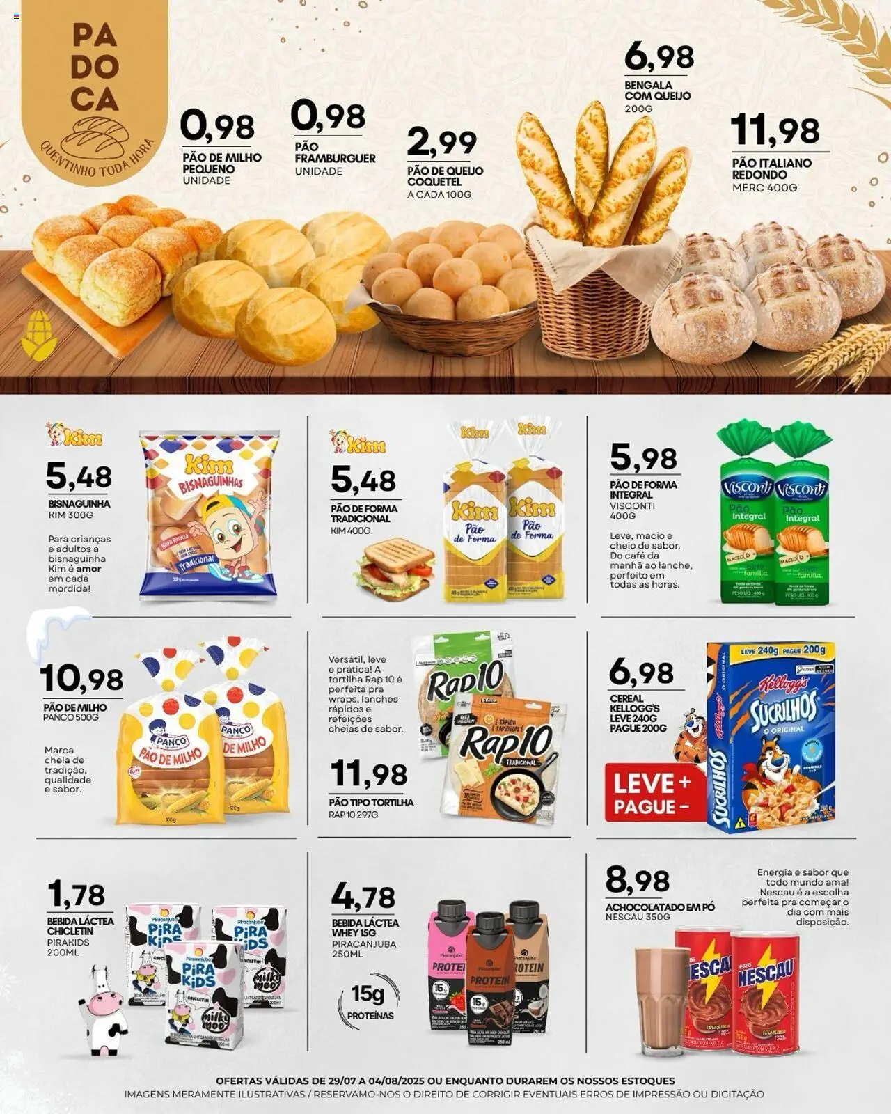 Mercadão Atacadista Folheto - válido de 29.07.2025 | Página: 7 | Produtos: Nescau, Pão, Pão de forma, Bebida