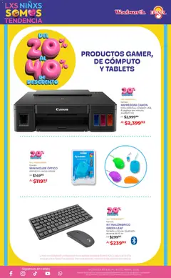 Vista previa de Del Sol y Woolworth katalog Día del Niño 2026, nuevo folleto de la tienda, válido en México a partir del 16.04.2026 | Página: 13 | Productos: Mouse, Impresora, Teclado