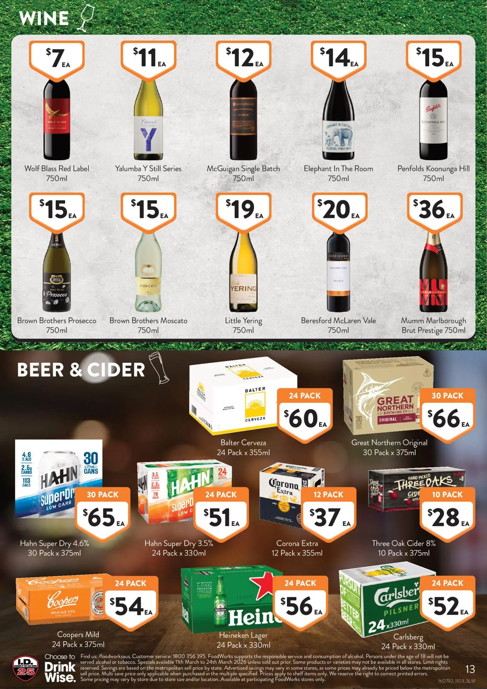 Foodworks catalogue - valid from 18.03.2026 | Page: 13 | Products: Shelf, Wine, Beer
