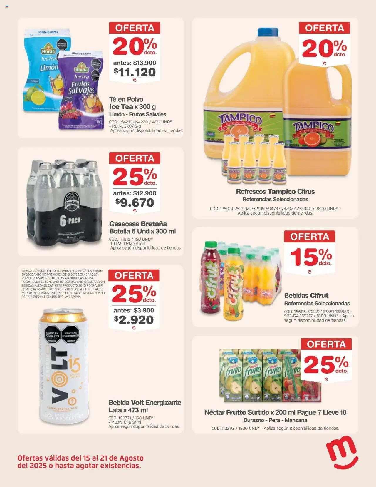 Makro revista - valida desde el 15.08.2025 | Página: 17 | Productos: Botella, Limón, Durazno, Pera