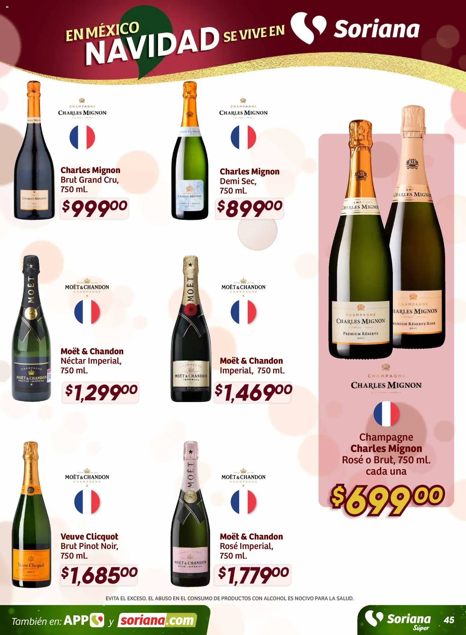 Nuevas ofertas de Soriana válidas en toda la República Mexicana desde el 27.11.2025. ¡Encuentra las mejores ofertas en Soriana - Preciazazaso Súper: Frontera BCN, Son! | Página: 46 | Productos: Champagne