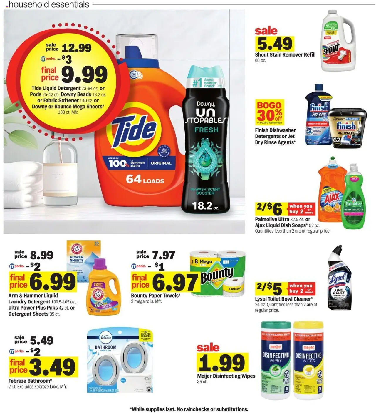 Meijer Weekly Ad - valid from 10.08.2025 | Page: 24 | Products: Fabric softener, Detergent, Lime, Dishwasher