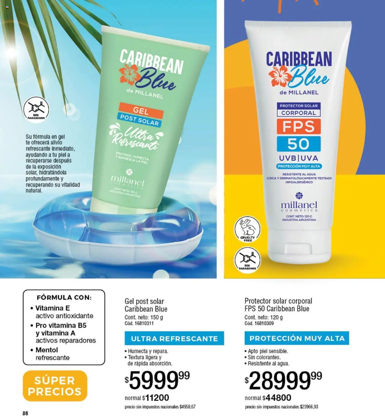 Millanel - Catálogo │ válido desde el 20.10.2025 | Página: 86 | Productos: Protector solar, Agua, Uva, Té