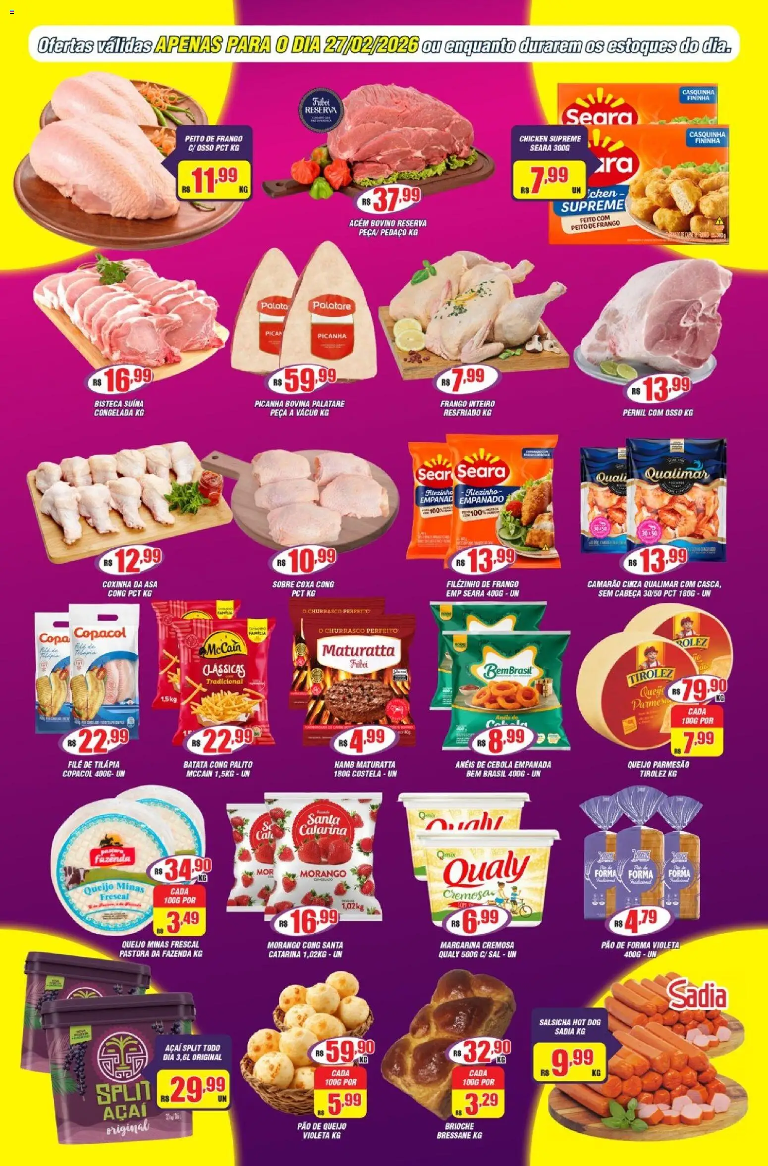 Violeta Supermercados Folheto - válido de 27.02.2026 | Página: 2 | Produtos: Parmesão, Pão de forma, Batata, Peito de frango