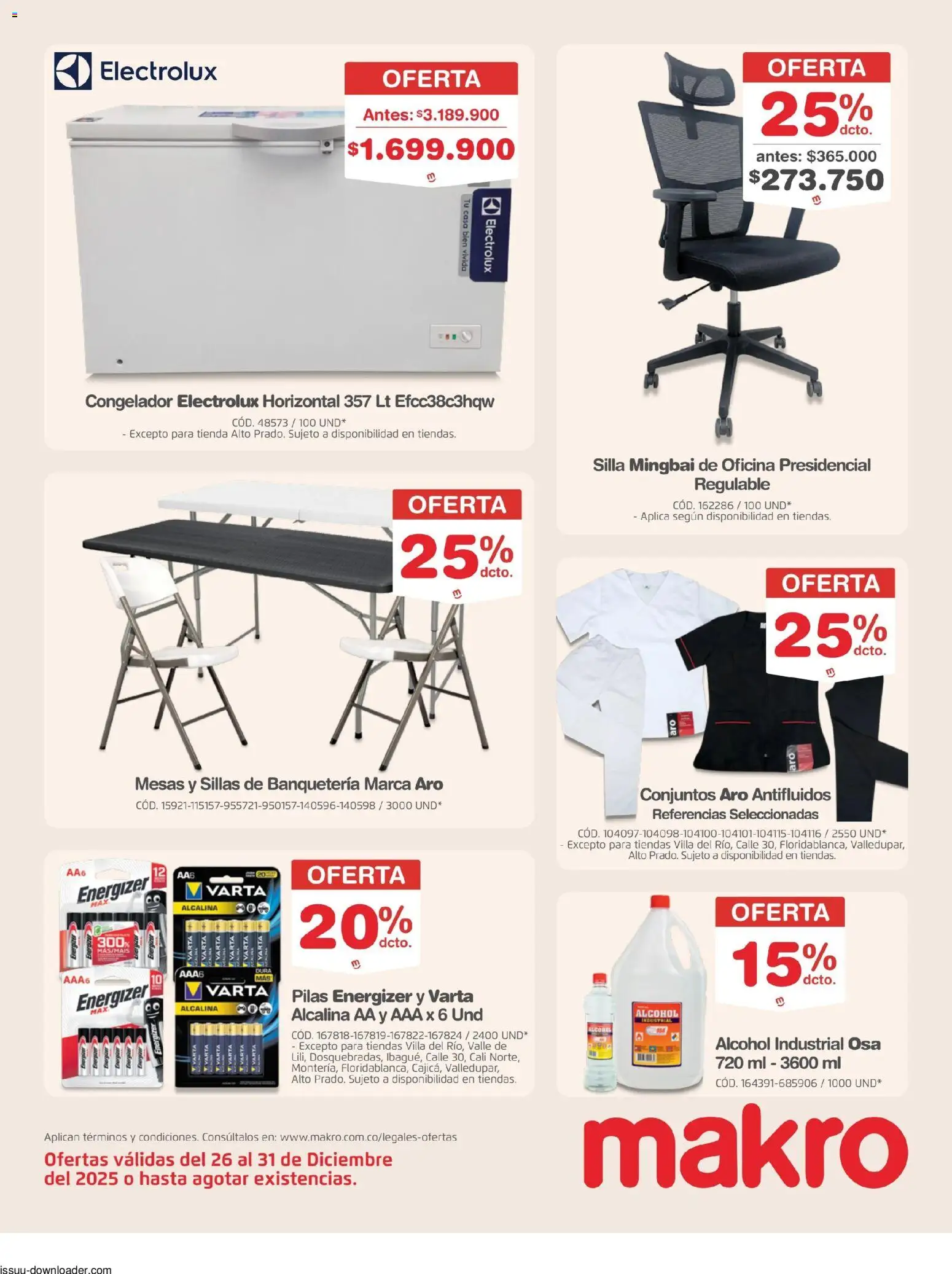 Makro revista - valida desde el 26.12.2025 | Página: 30 | Productos: Pilas, Congelador, Silla, Tintura