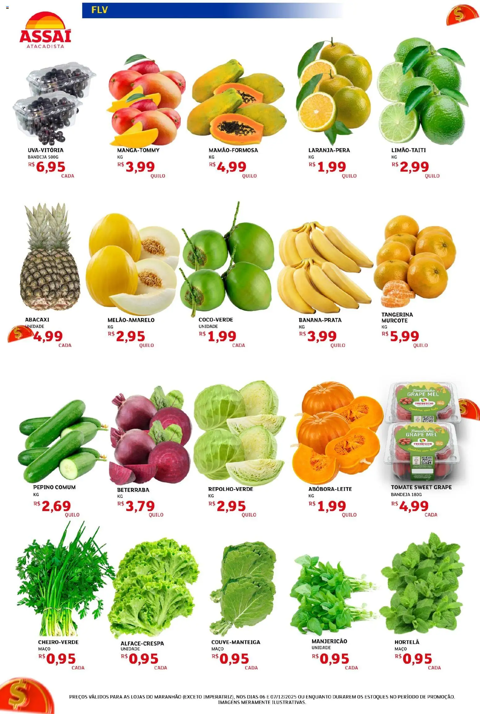Assaí Atacadista Folheto - válido de 06.12.2025 | Página: 2 | Produtos: Hortelã, Manjericão, Abacaxi, Bandeja