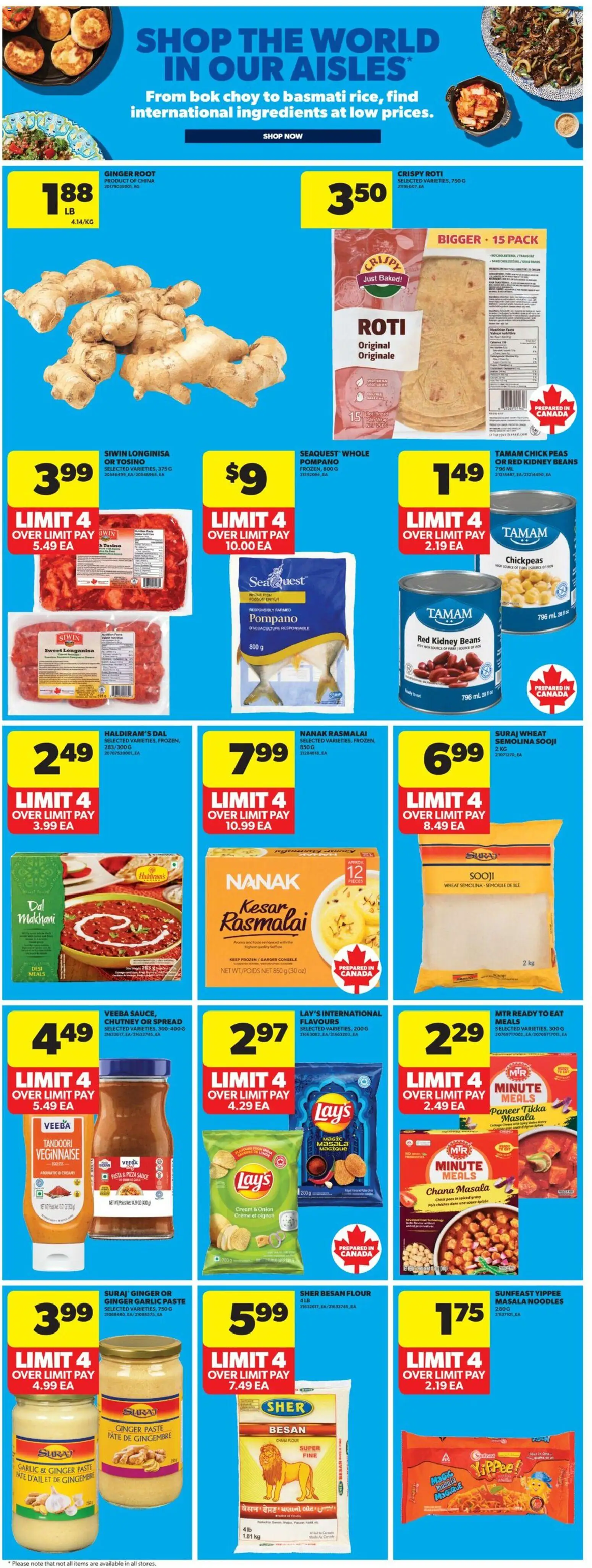Real Canadian Superstore flyer valid from 22.01.2026 | Page: 14 | Products: Noodles, Cheese, Bread, Pizza