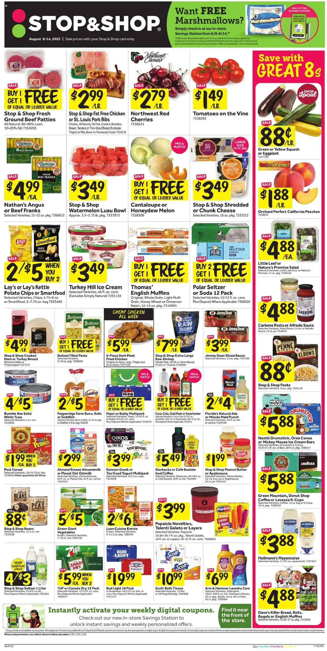 Stop & Shop Weekly Circular - NY - valid from 08.08.2025 | Page: 1 | Products: Ginger, Box, Yogurt, Watermelon
