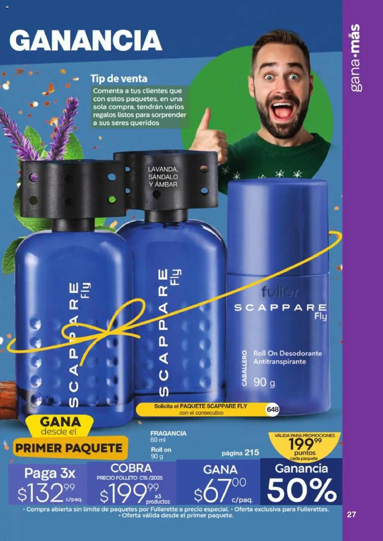 Nuevas ofertas de Fuller válidas en toda la República Mexicana desde el 29.10.2025. ¡Encuentra las mejores ofertas en Fuller - Revista Gana Más C15! | Página: 27 | Productos: Desodorante, Antitranspirante, Fragancia