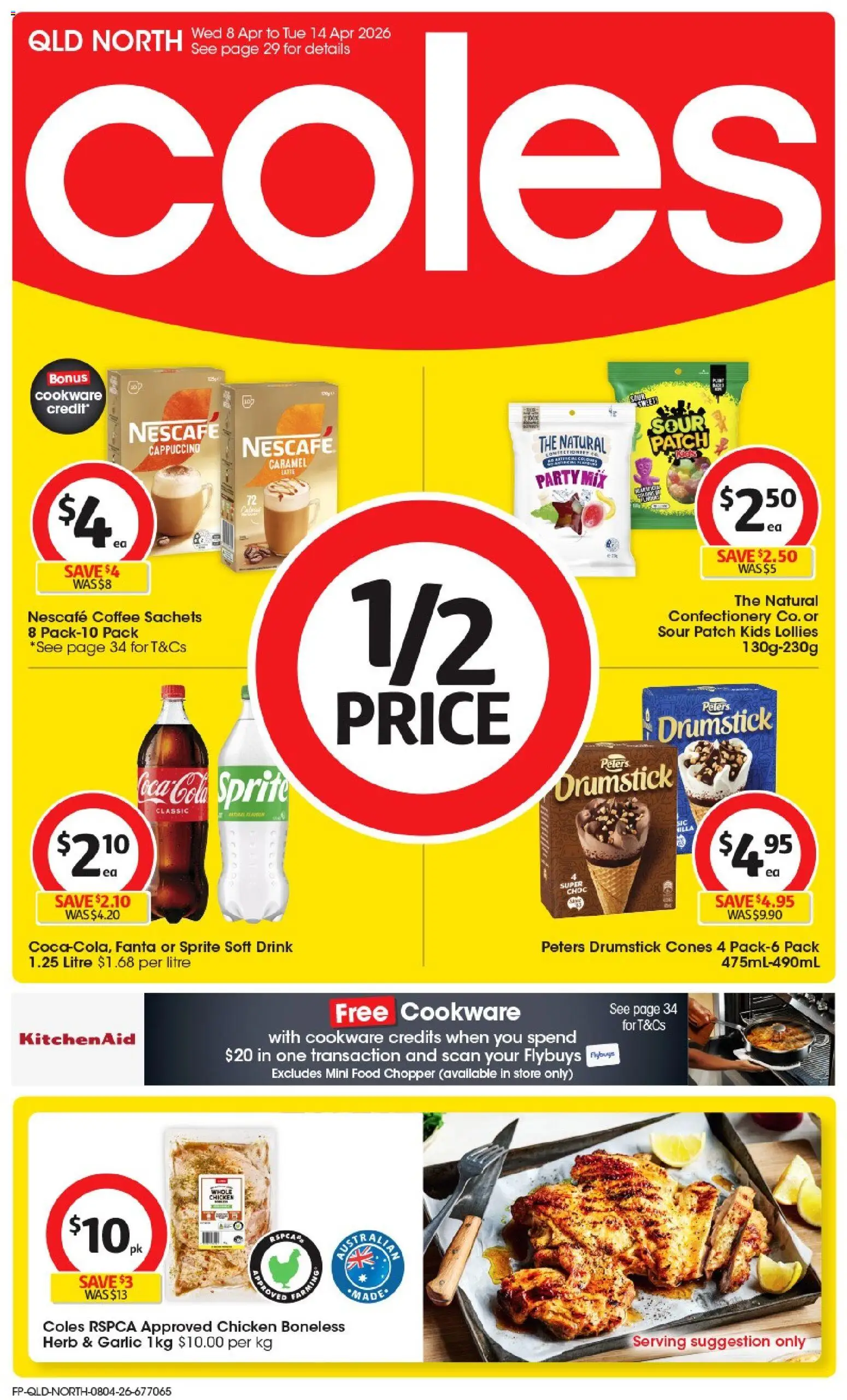 Coles catalogue - valid from 08.04.2026 | Page: 1 | Products: Herb, Coffee, Chicken, Nescafe