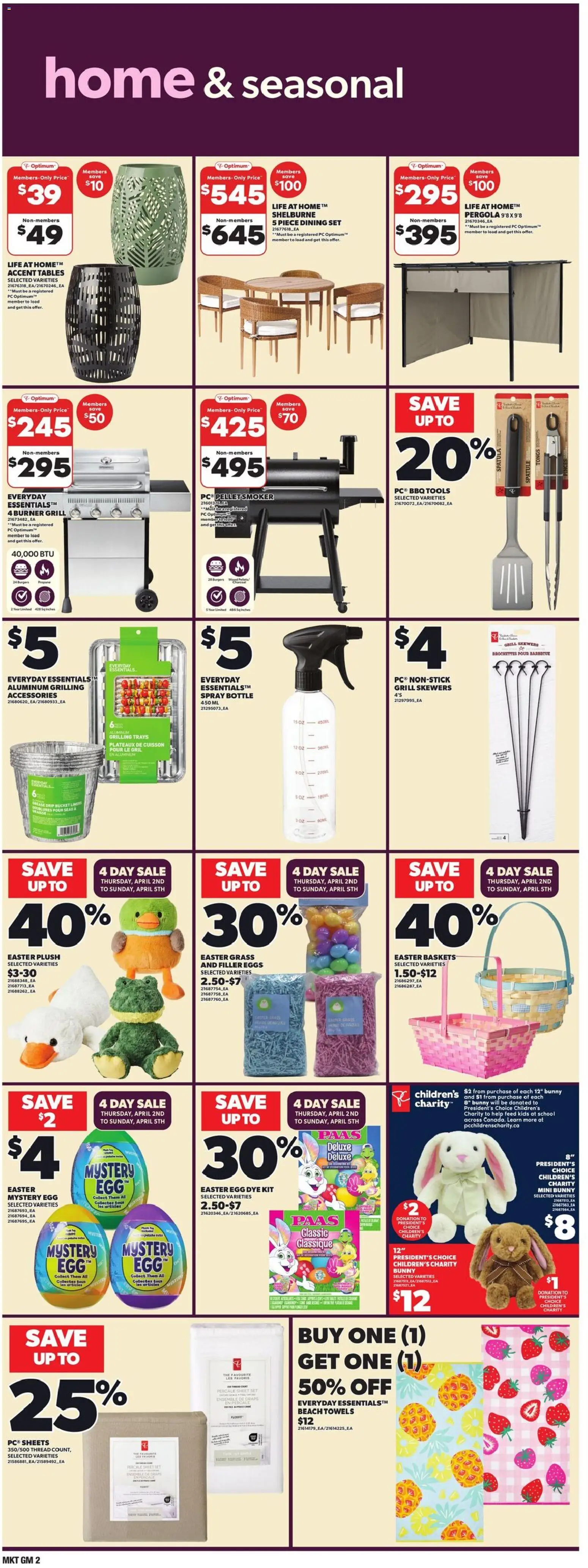 Loblaws flyer valid from 02.04.2026 | Page: 19 | Products: PC, Grill, Eggs