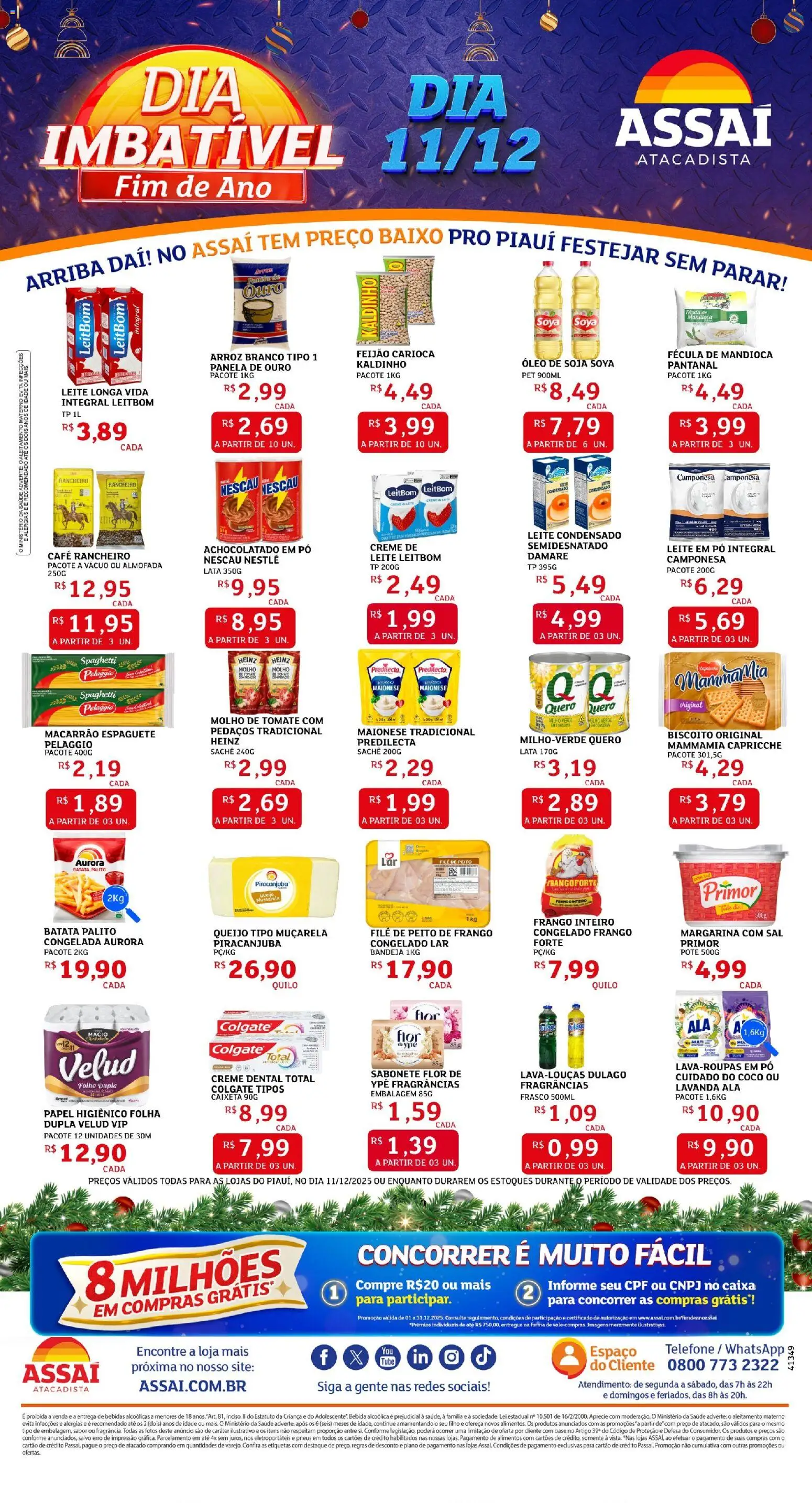 Assaí Atacadista Folheto - válido de 11.12.2025 | Página: 1 | Produtos: Panela, Pneus, Sabonete, Papel higiênico