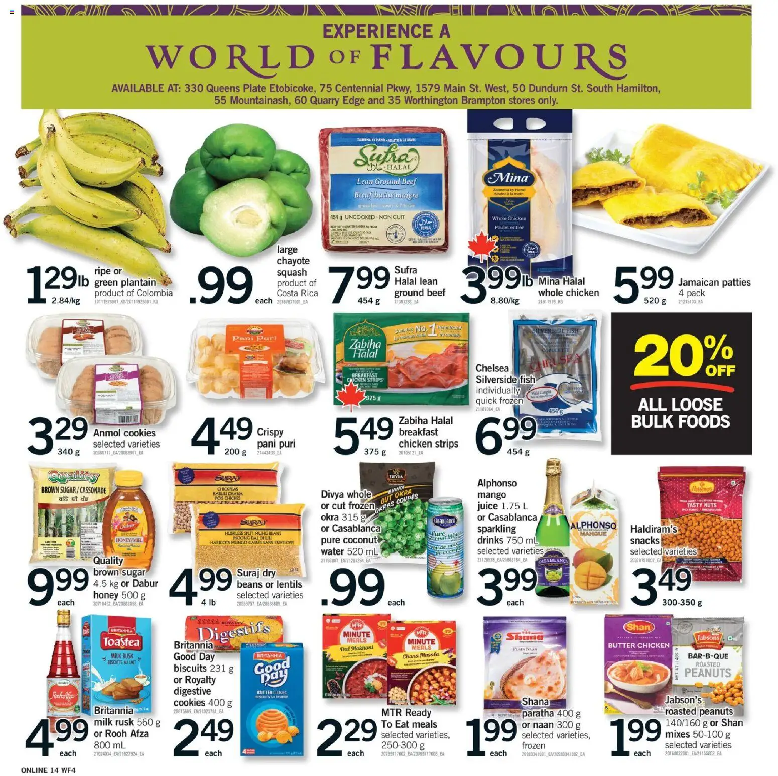 Fortinos flyer valid from 23.10.2025 | Page: 14 | Products: Fish, Beef, Cookies, Chicken