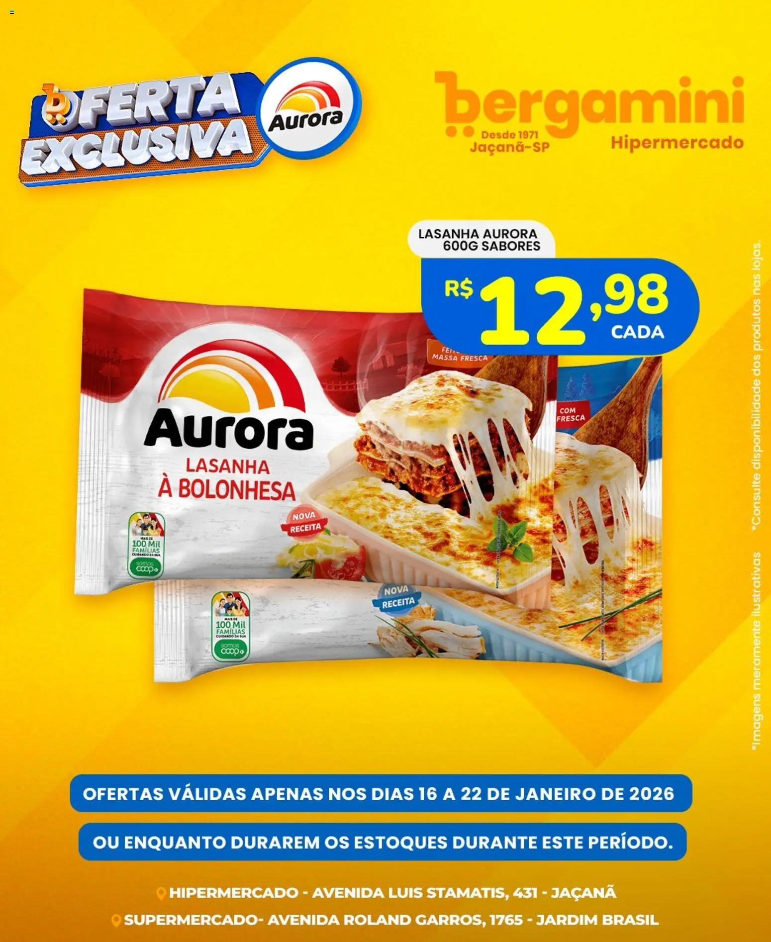 Supermercado Bergamini Folheto - válido de 16.01.2026 | Página: 5 | Produtos: Massa, Lasanha