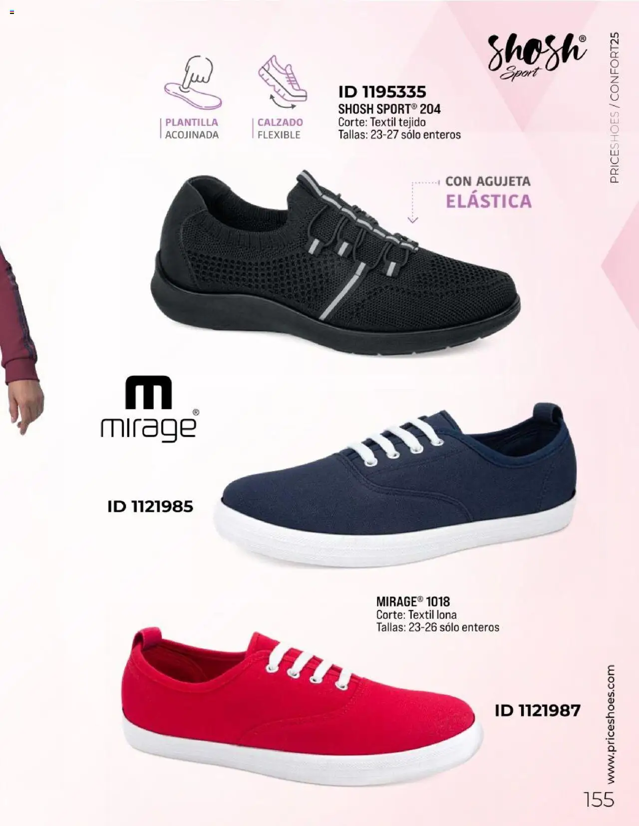 Nuevas ofertas de Price Shoes válidas en toda la República Mexicana desde el 10.02.2025. ¡Encuentra las mejores ofertas en Price Shoes catálogo Confort! | Página: 155 | Productos: Lona, Flexible